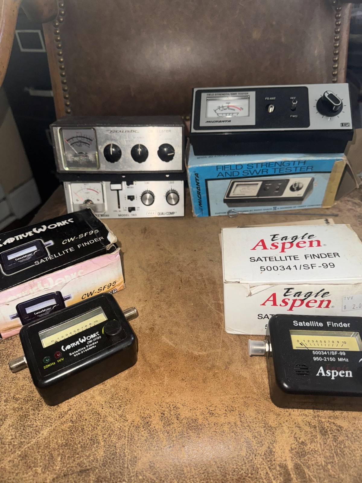Vintage CB radio Ham swr meter rf watt Field Strength Antenna huge lot satellite