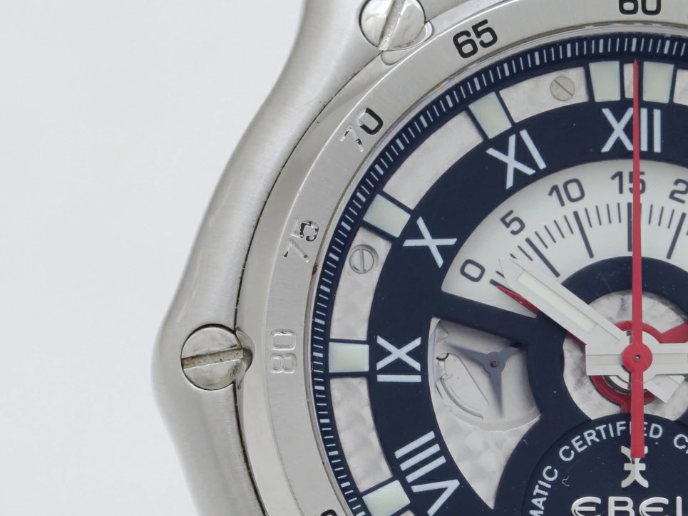 Ebel Discovery Chronograph 1911BTR 9139L72 Men’s Watch Stainless Steel Leather