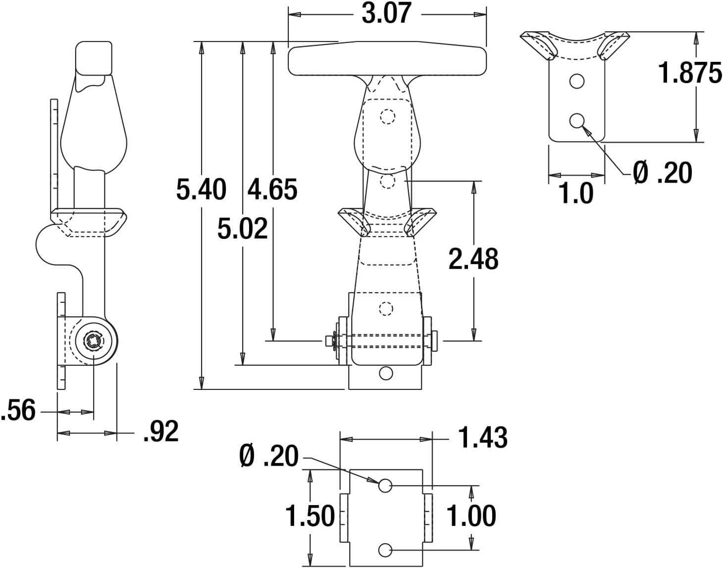 Buyers Products WJ201A 4-7/8″ Rubber Hood Catch With A Bracket, Weather-Resistan