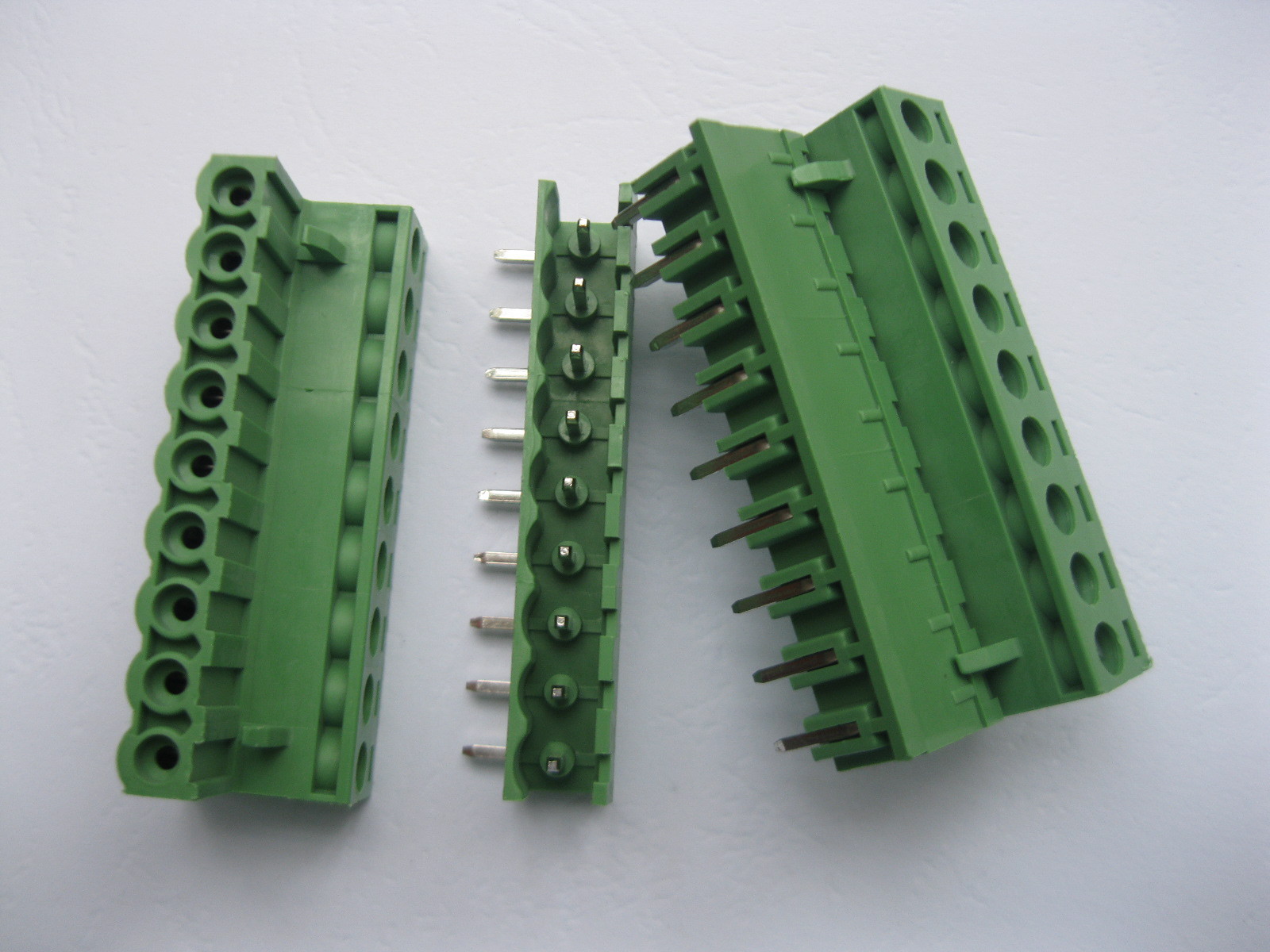 6 pcs Angle 9pin/way 5.08mm Screw Terminal Block Connector Green Pluggbale Type