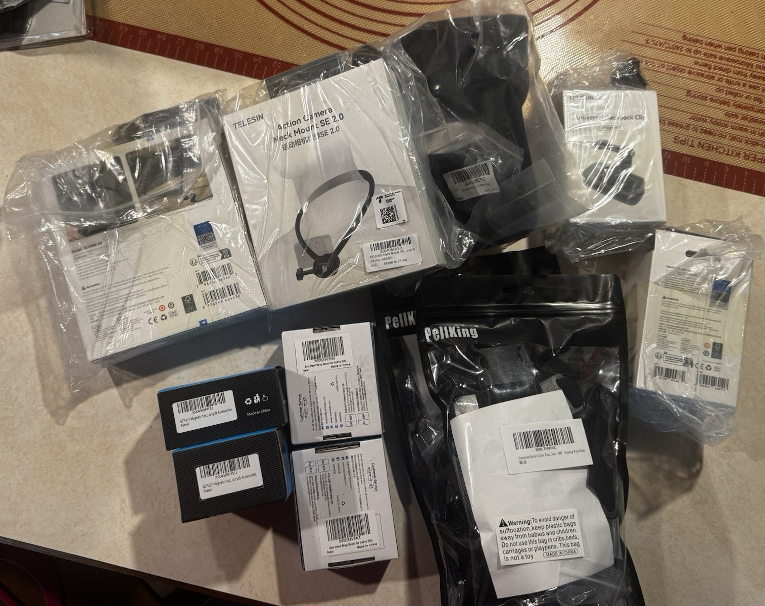 Telesin PellKing Action Camera Neck Mount SE 2.0 Mixed Lot Accessories