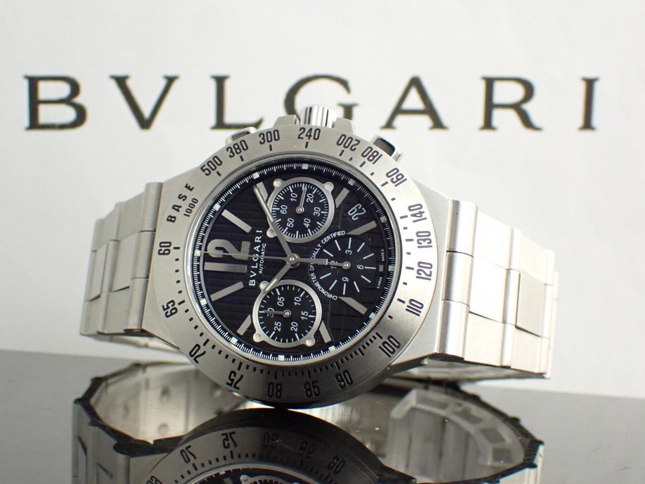 Bvlgari Watch Diagono Chronograph Tachymetric Black Silver SS 40mm CH40SSDTA Men