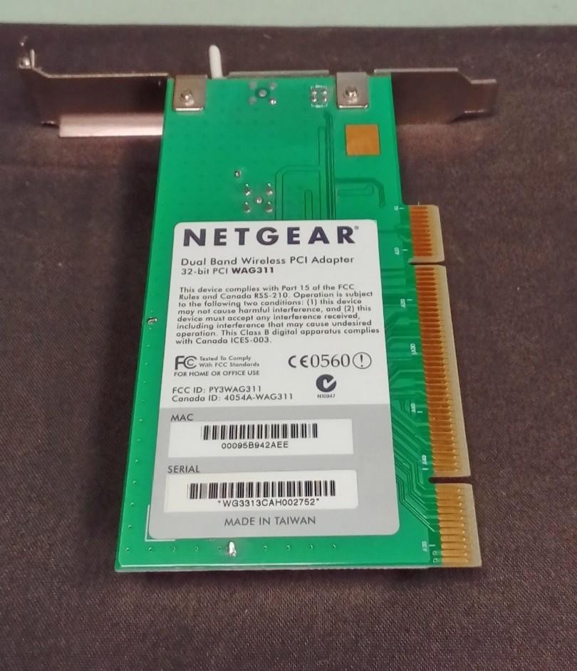 NETGEAR WAG311 Dual Band Wireless PCI Adapter 32.BIT