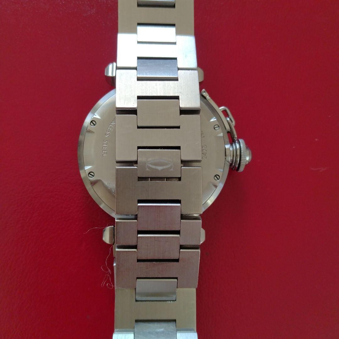 Cartier Watch Pasha Silver White Dial Automatic Working Unisex Auth Rare