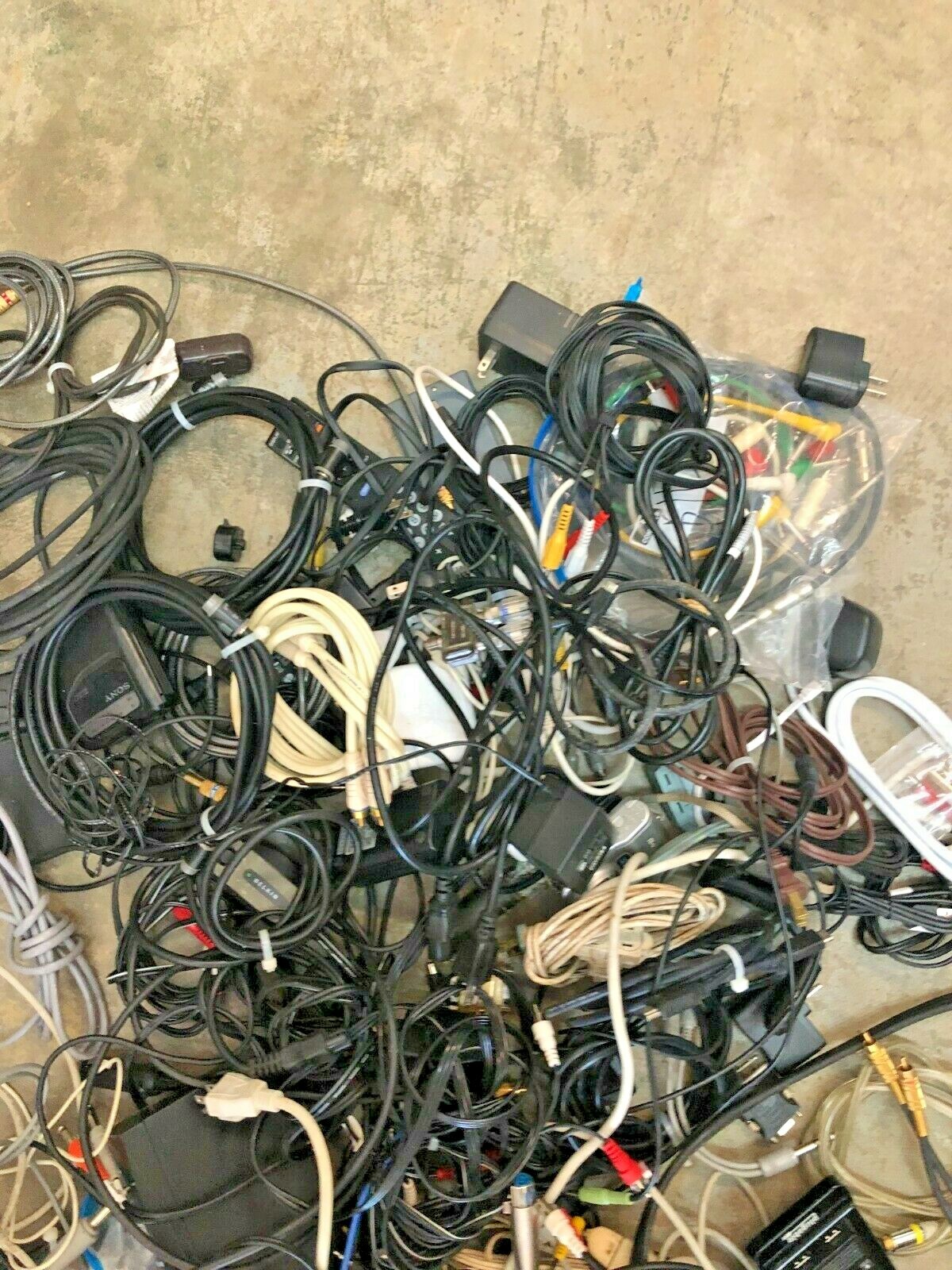 Mixed Electronics Lot Chargers Power Cables USB AC Adapters Untested Bulk
