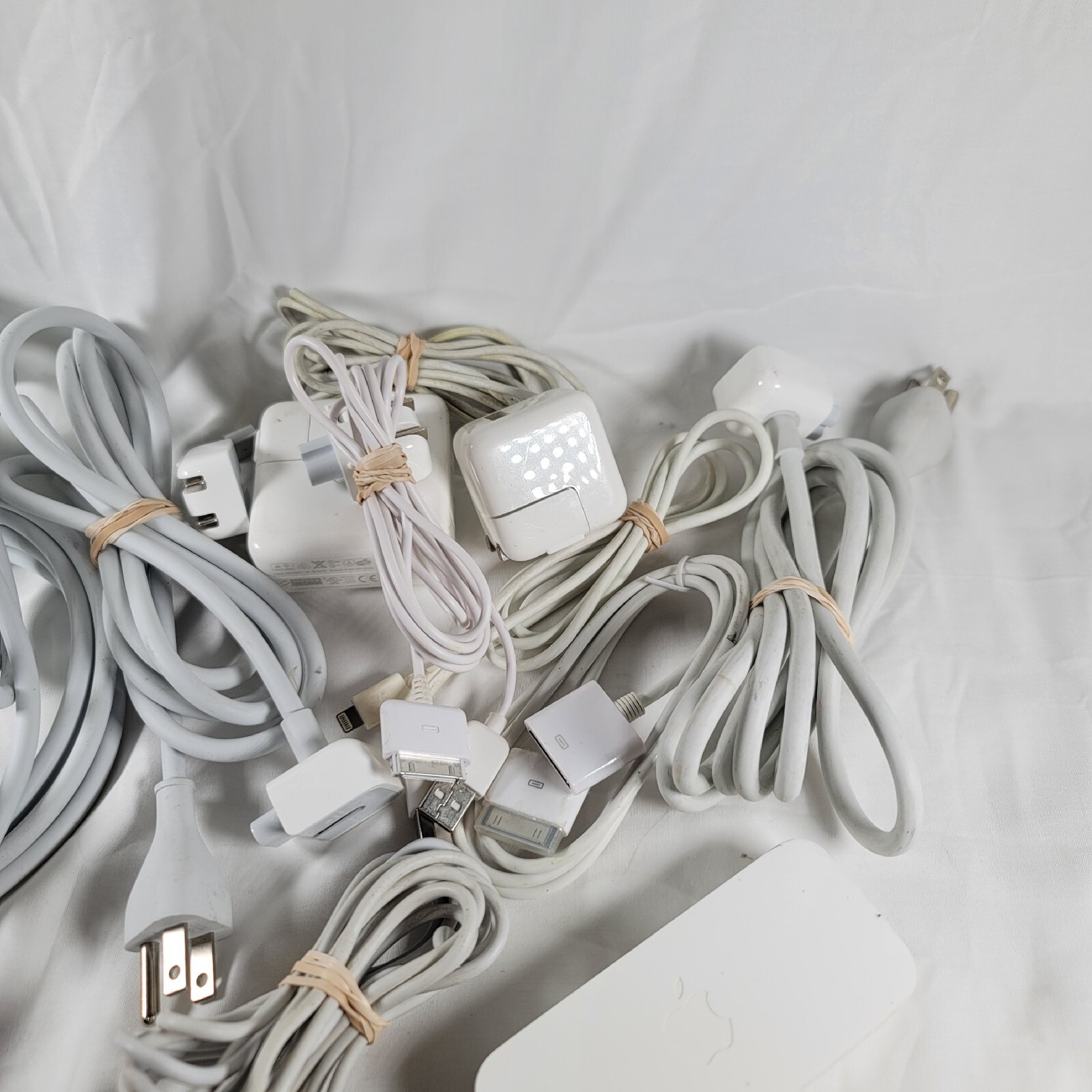 Lot Of Random Assortment Of Apple Adapers, Cords , Wall Plugs