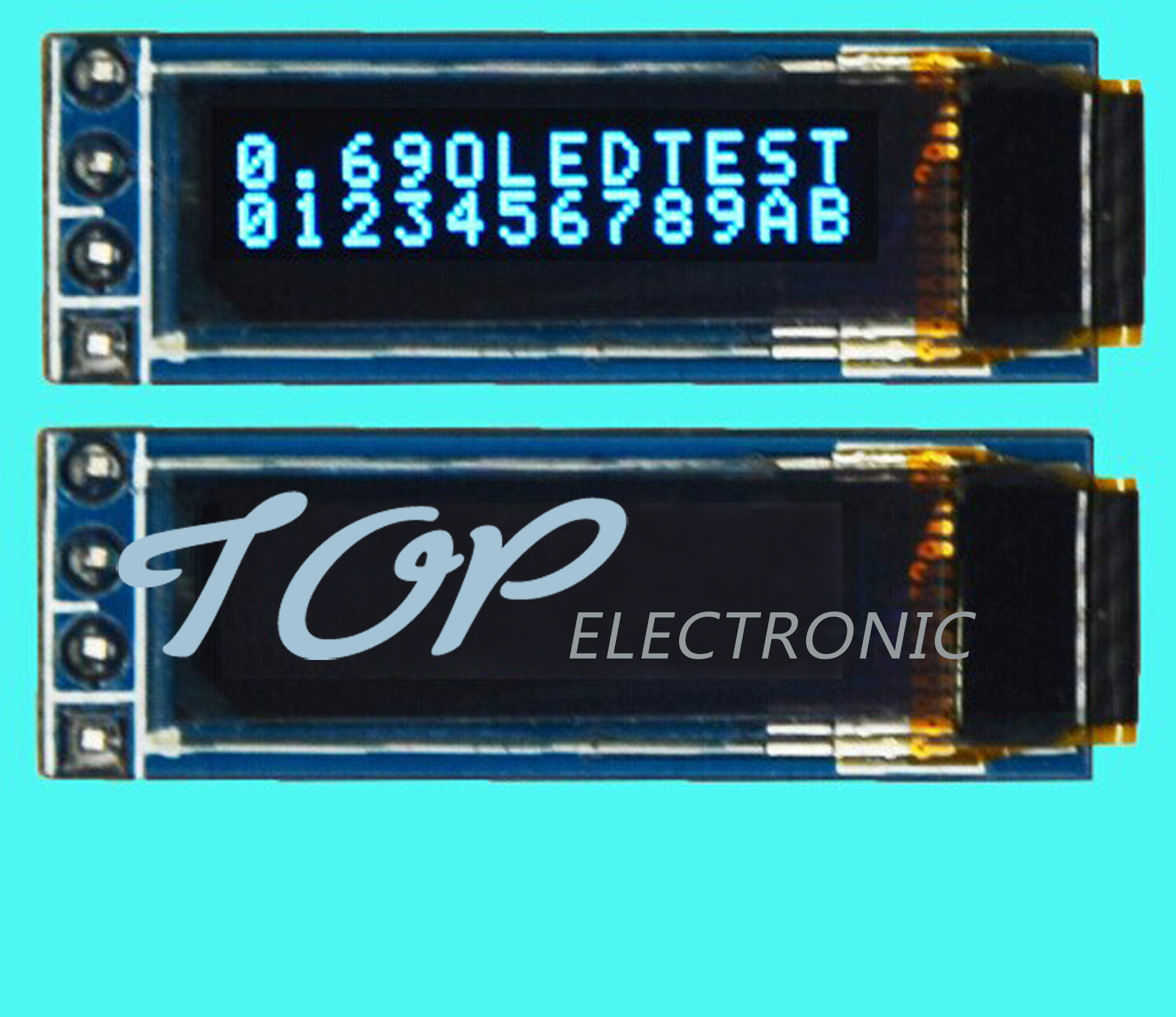 Top 3V ~ 5.5V 0.69″ I2C 128×64 Monochrome OLED display module White