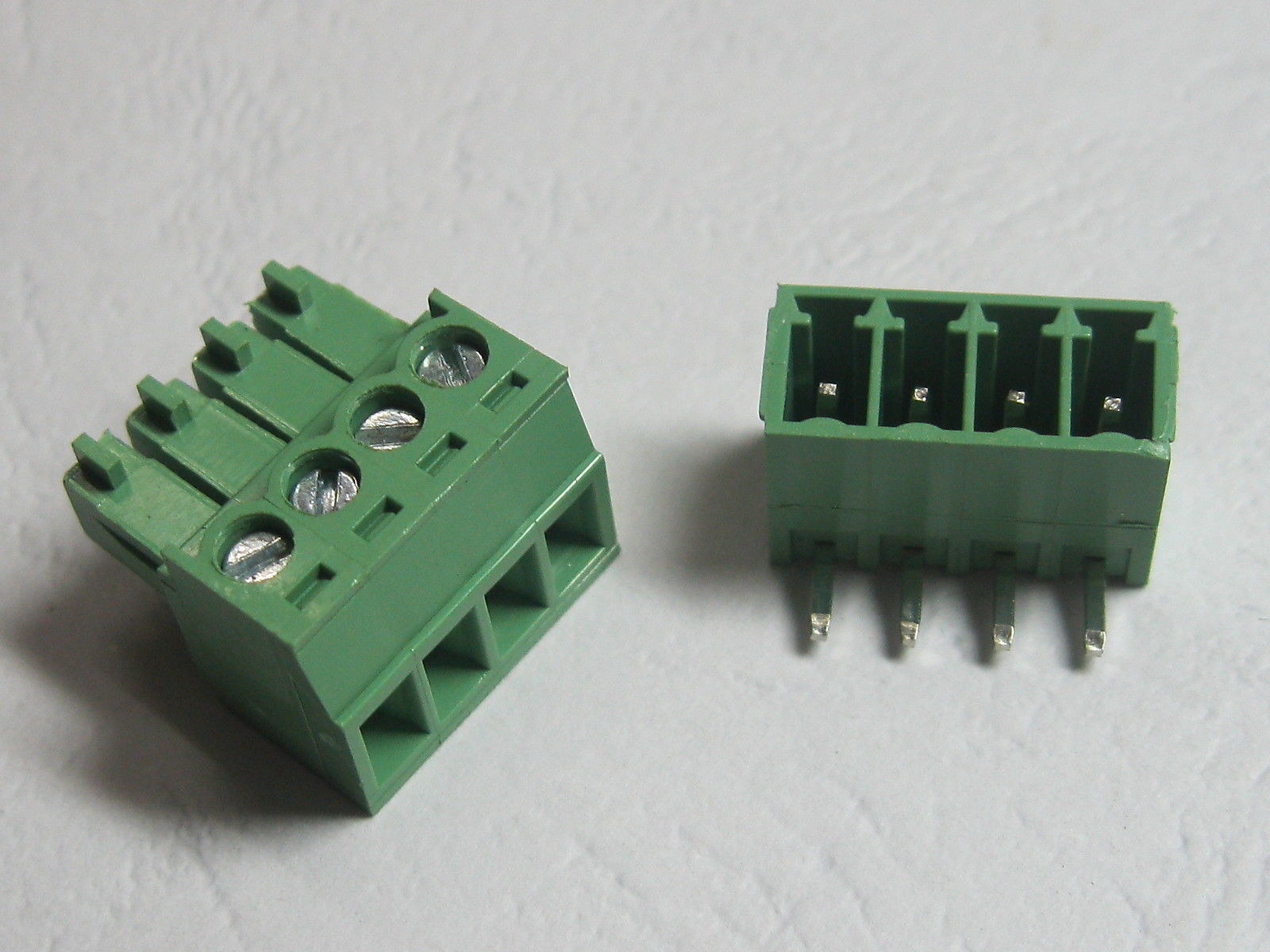 60 pcs Angle 4 pin Pitch 3.81mm Screw Terminal Block Connector Pluggable Type