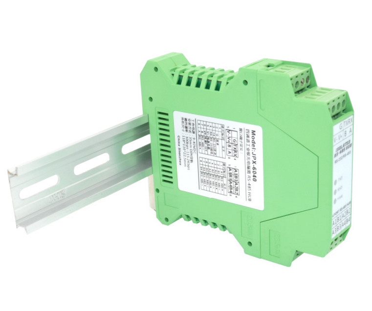 Photoelectric isolation 1 way RS232 to 4 way RS485 industrial grade HUB rail
