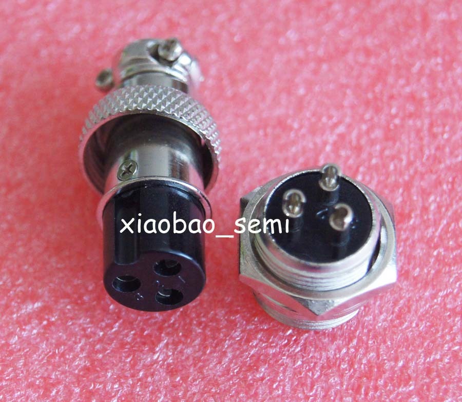 10pcs GX16-3 3Pin Aviation Metal Connectors M16 Panel Mounting Plug and Socket