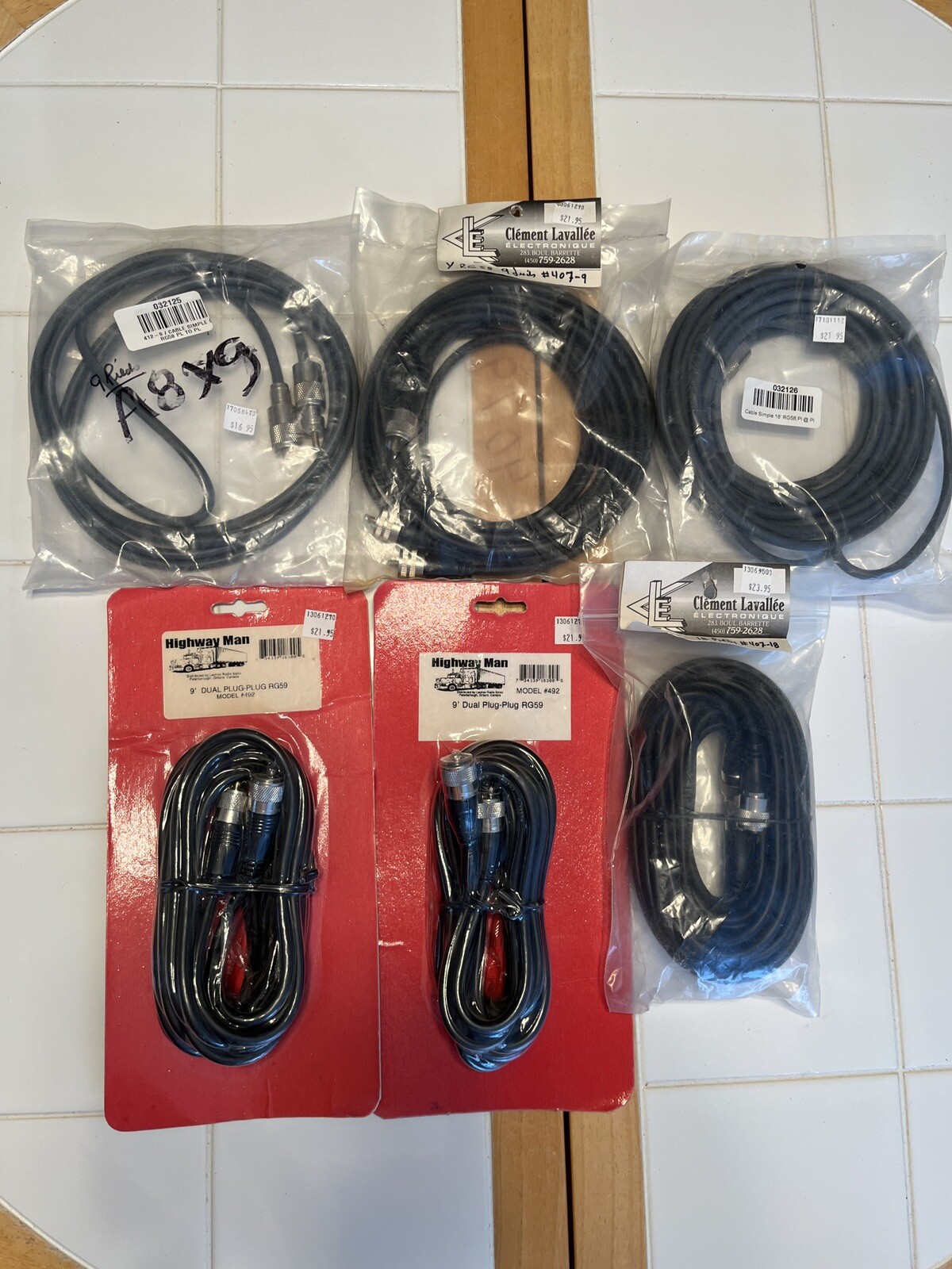 Lot 6 Various Dual Plug-Plug RG59 / YRG58 / A8X9 Wires