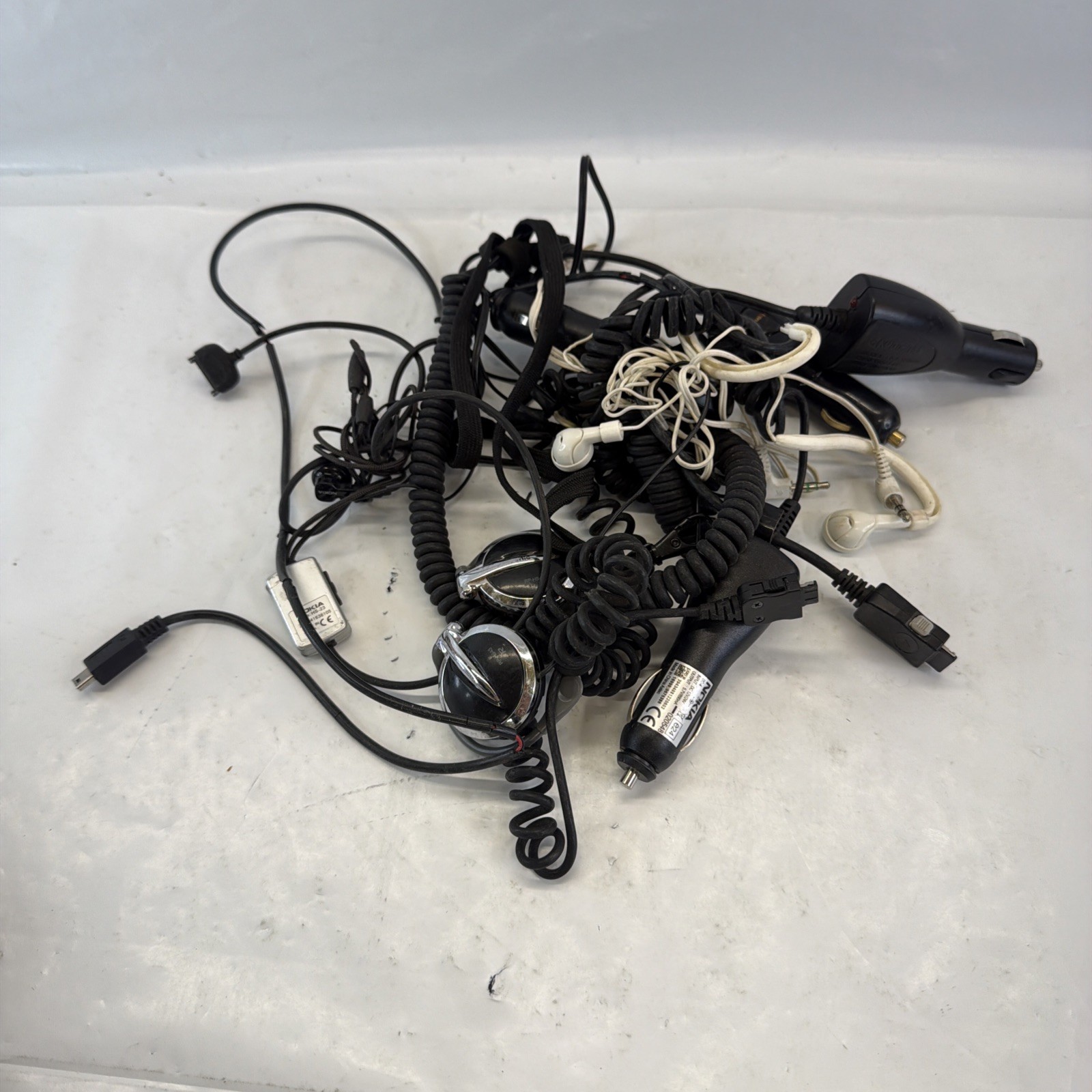 Bulk Electronics Lot Car Chargers Headsets Cables Untested Parts Repair Mixed