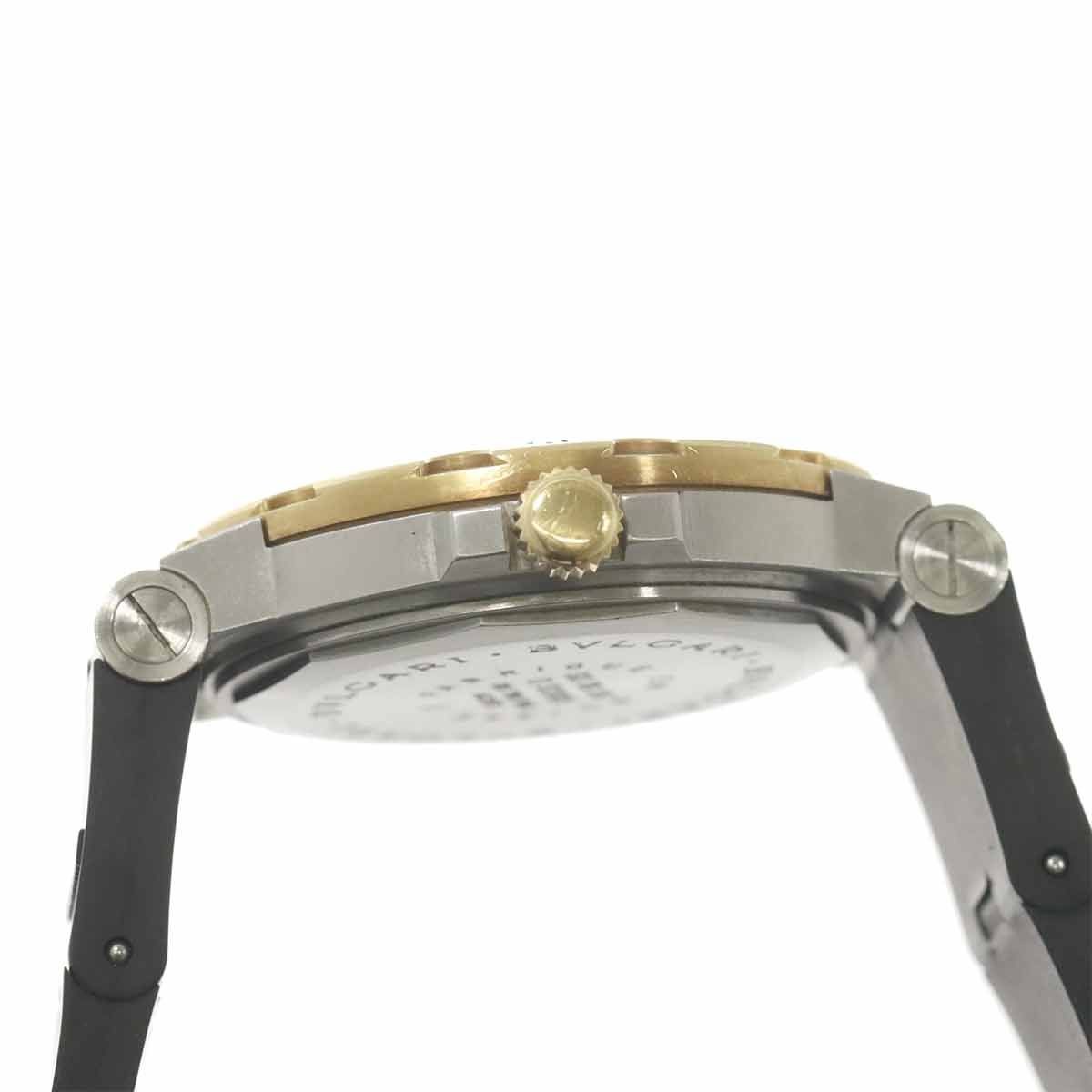 BVLGARI Watch Diagono Scuba Combi SD38SG Date Black YG Yellow Gold Automatic