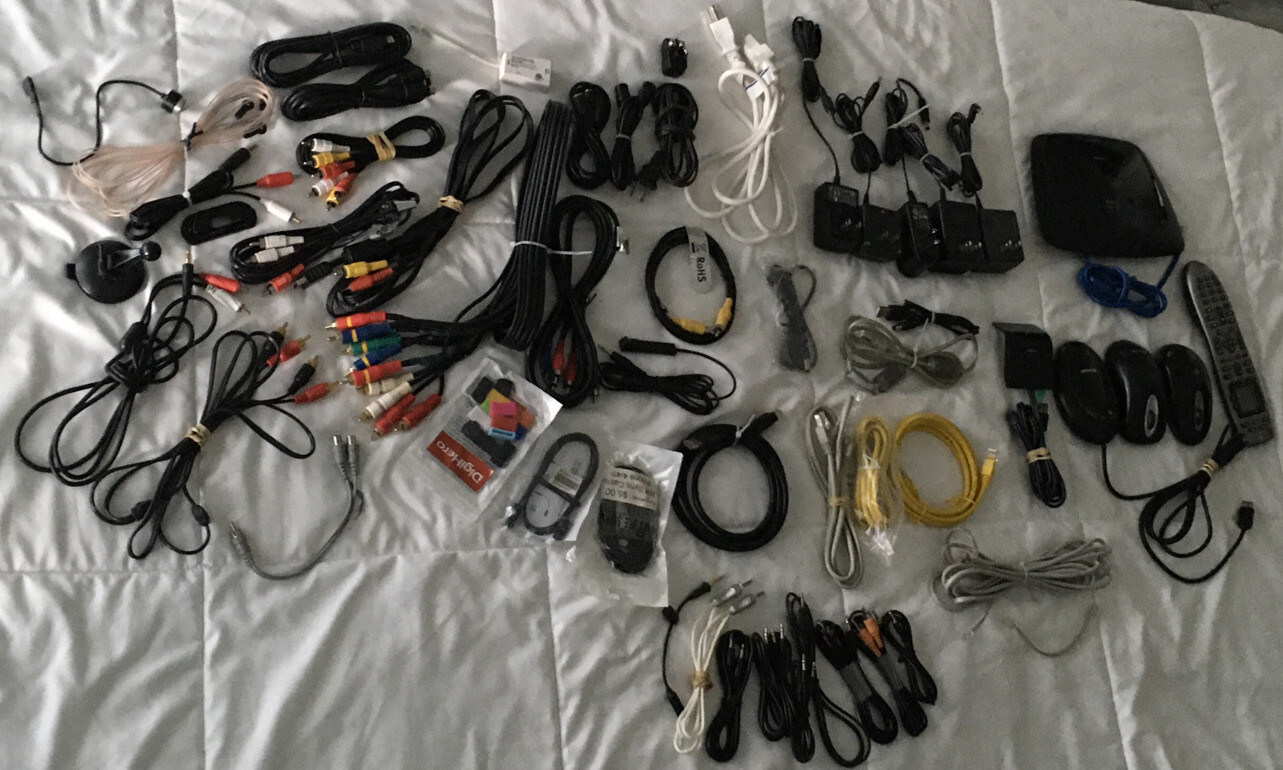 Electronic Cords & Cables Assortment, Plus More