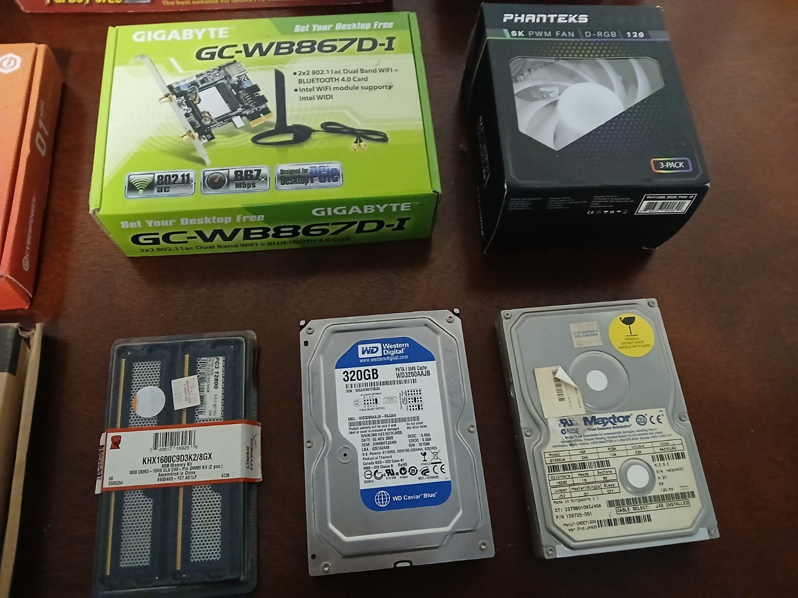 MSI Gigabyte Corsair Phanteks WD Mixed PC Parts Lot RAM HDD WiFi PSU