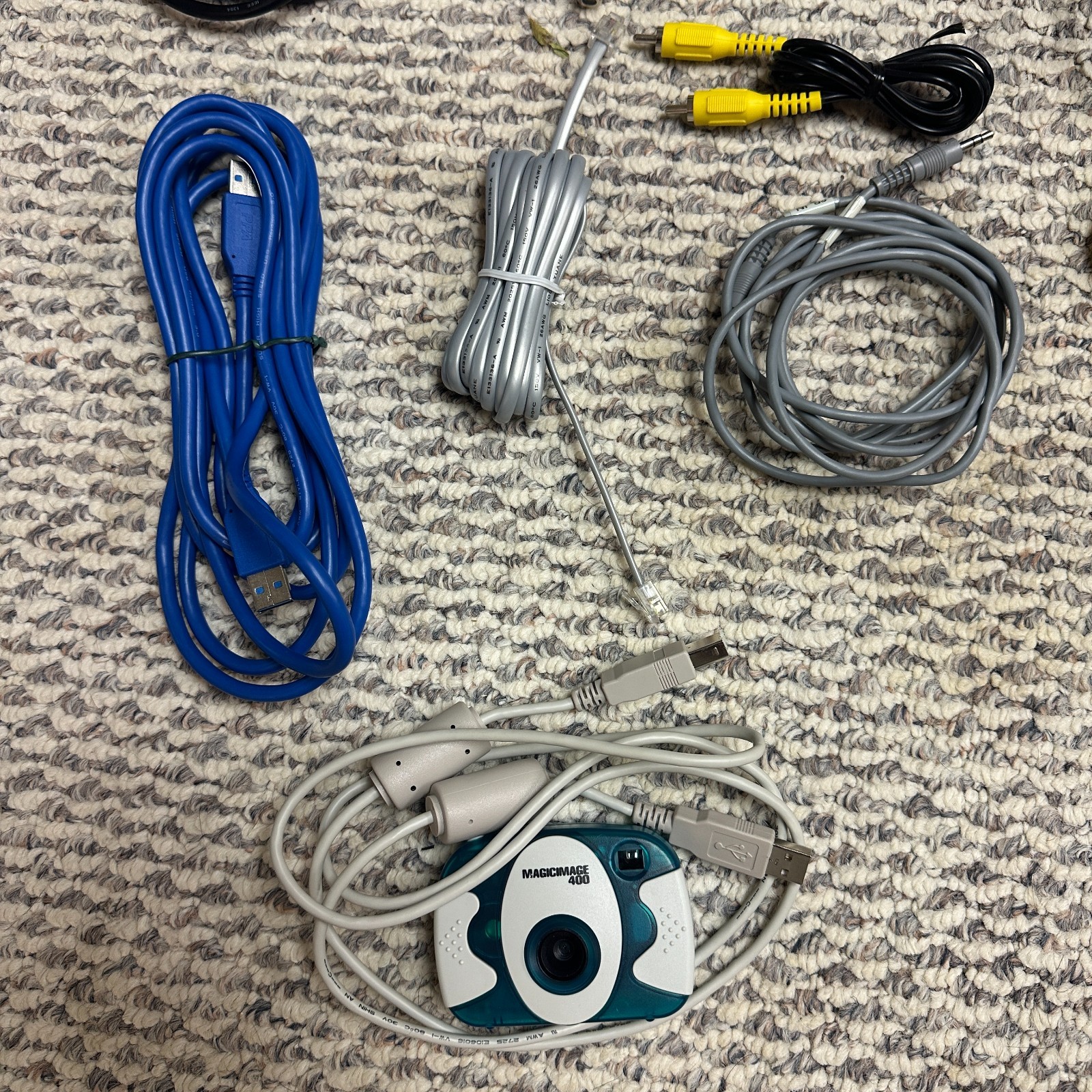 Mixed Lot Electronics Cables Untested VG,. Ethernet, and More