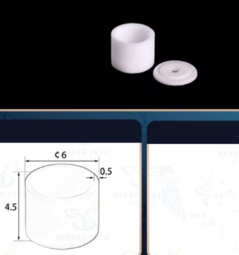 New 10pcs 78ul Alumina Ceramic Cylinder Crucible D6*H4.5mm+Lid