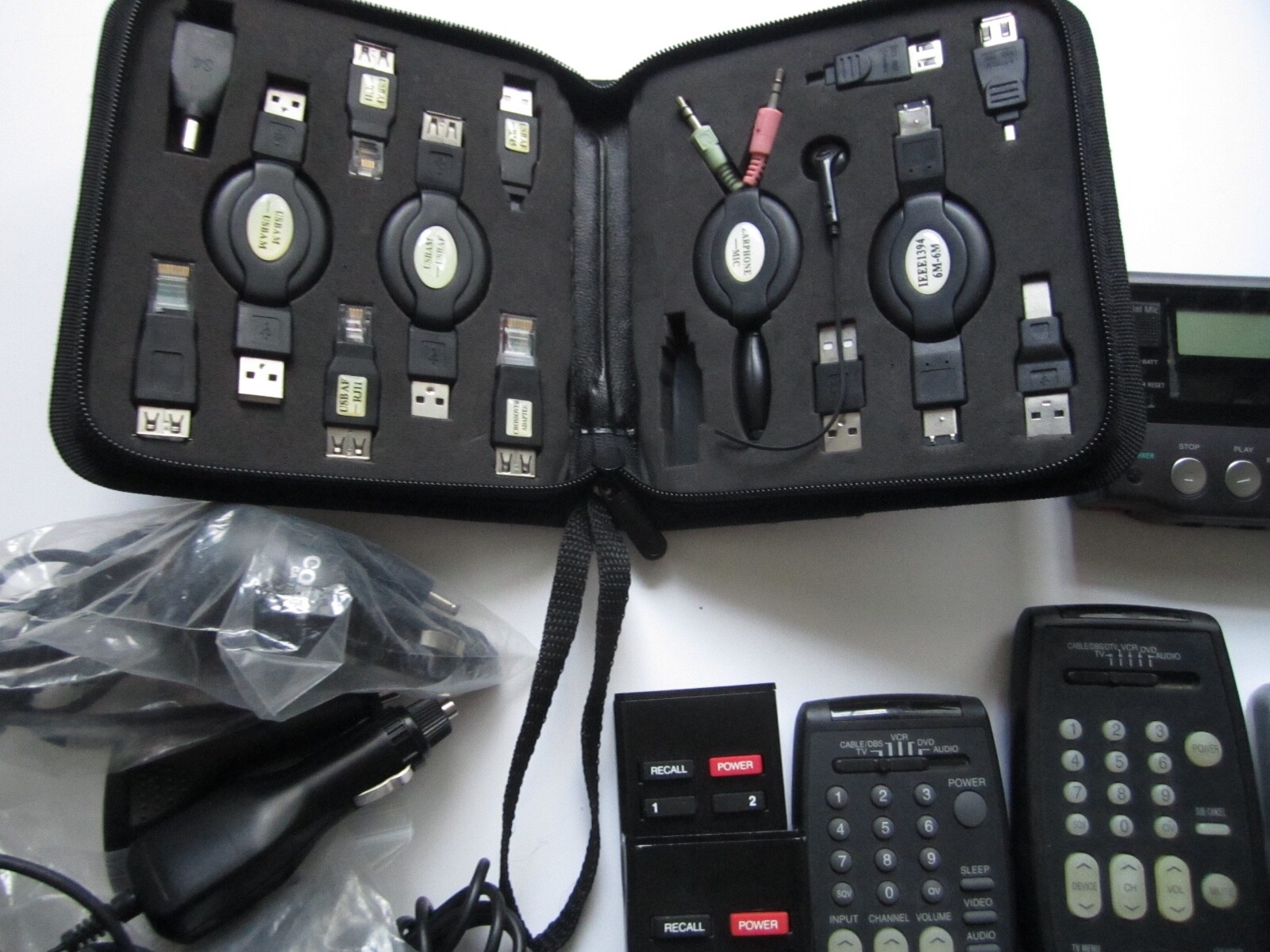 Mixed Lot of Electronics, remotes, Stud finder and more. S