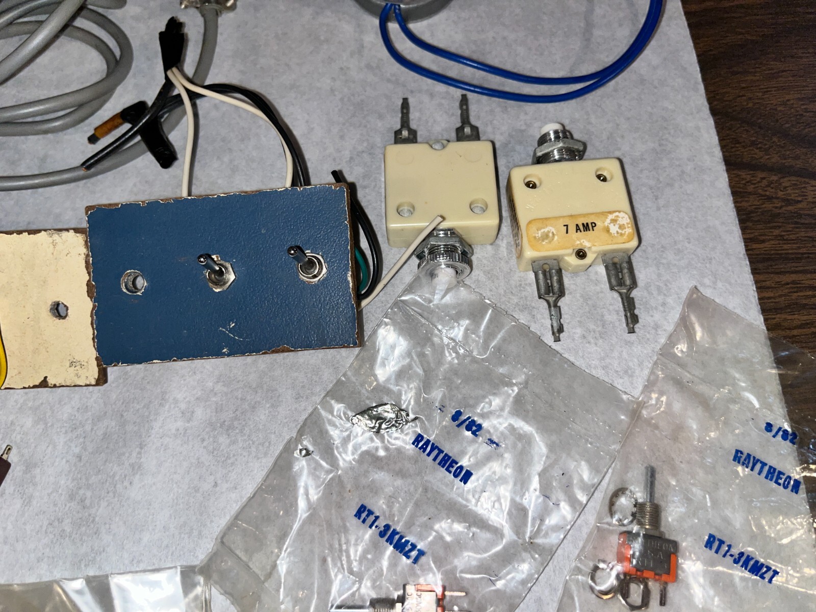 Lot of electronics. Synchron elec. Clock motor, micro switches and toggles, etc