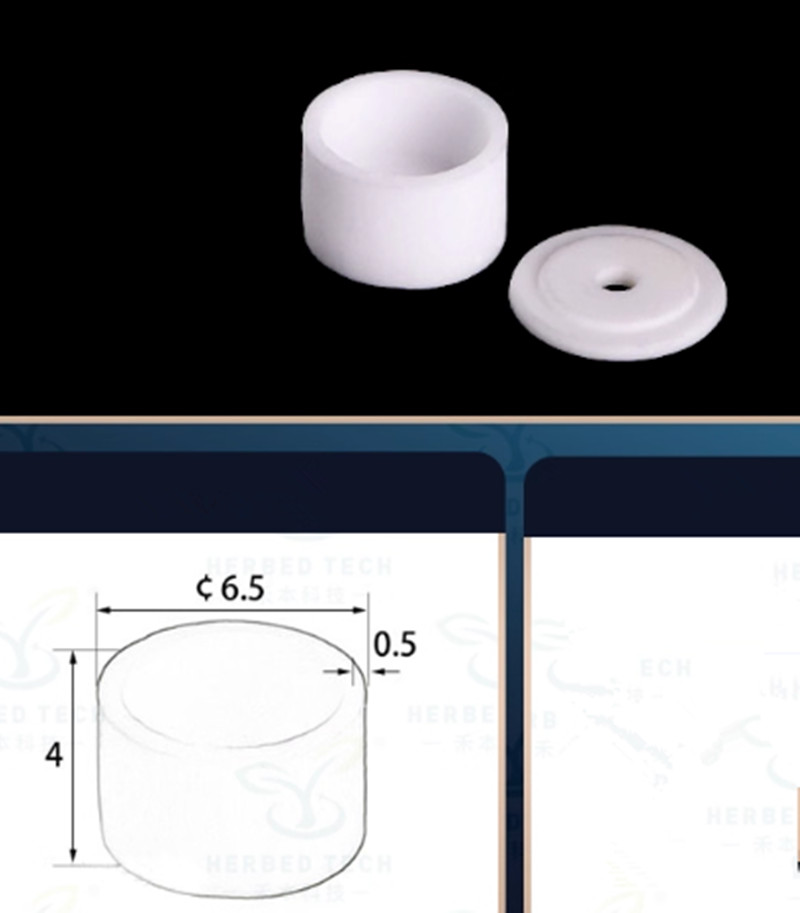 New 10pcs 83ul Alumina Ceramic Cylinder Crucible D6.5*H4mm+Lid