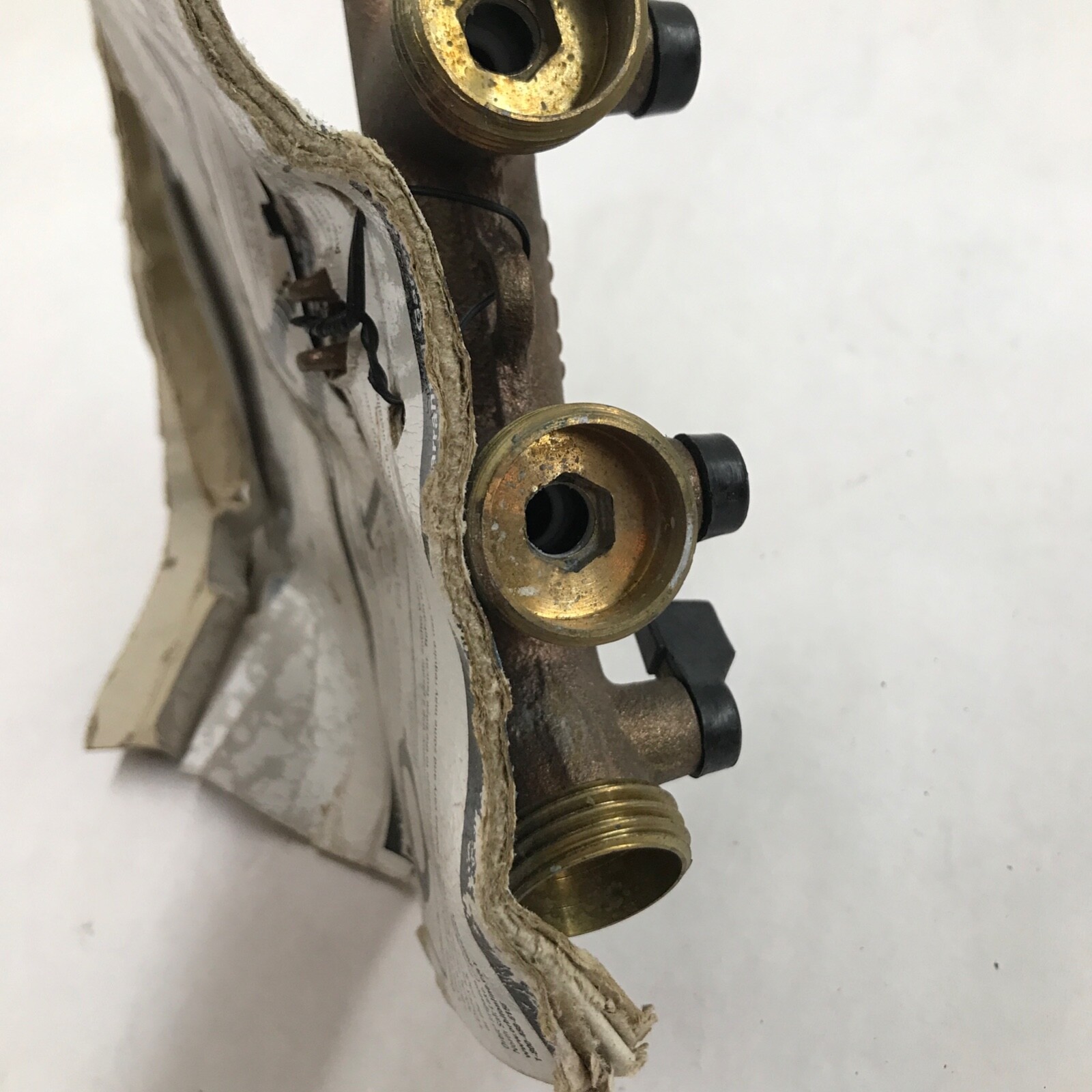 Orbit 4 Outlet Brass Hose Faucet Manifold with Shut Off Valves