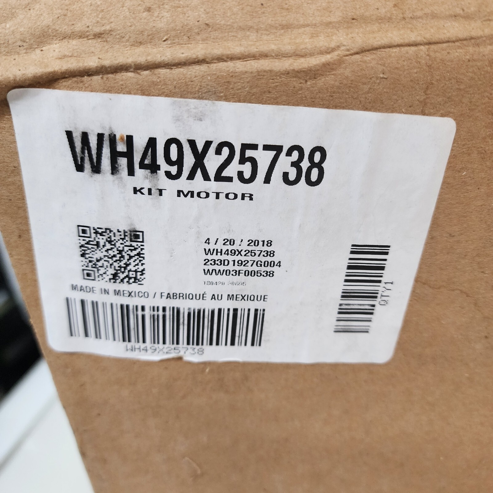 WH49X25738 GE Laundry Center Drive Motor And Shield Kit OEM Circuit Board