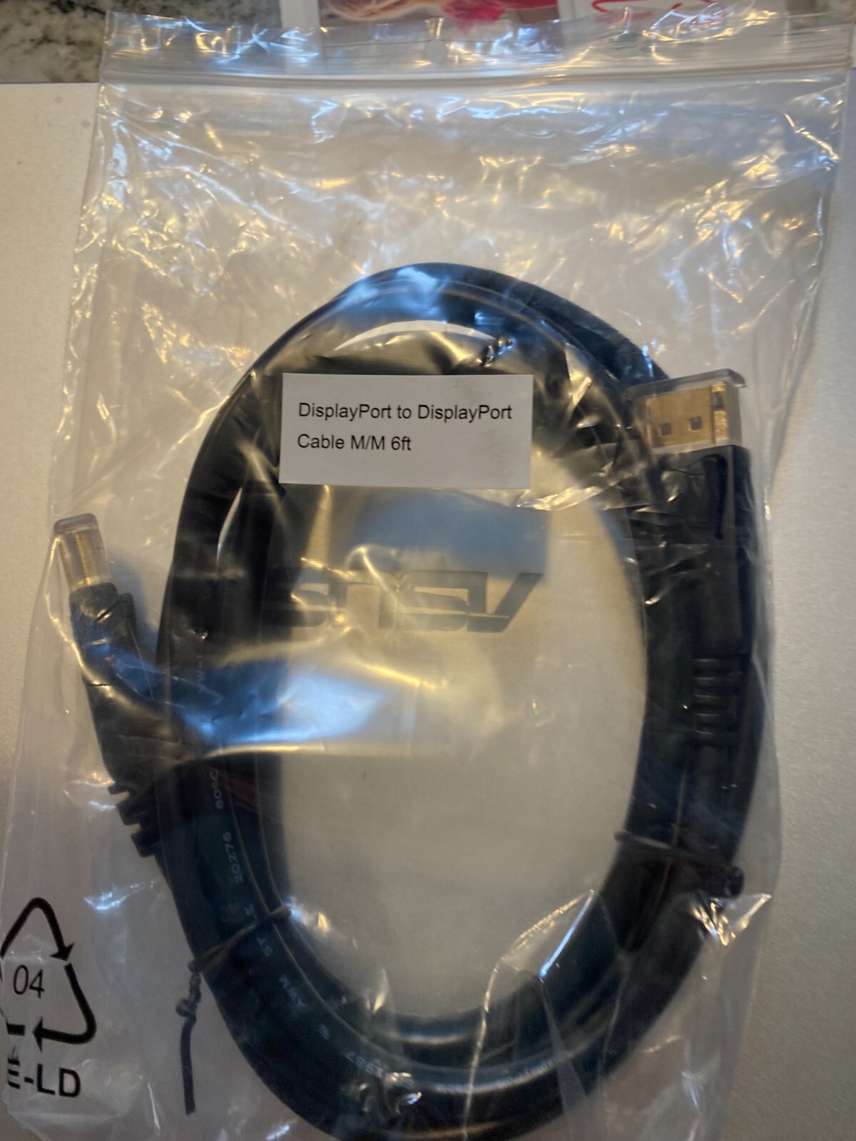Display Port to Display Port Cable M/M 6ft – Black
