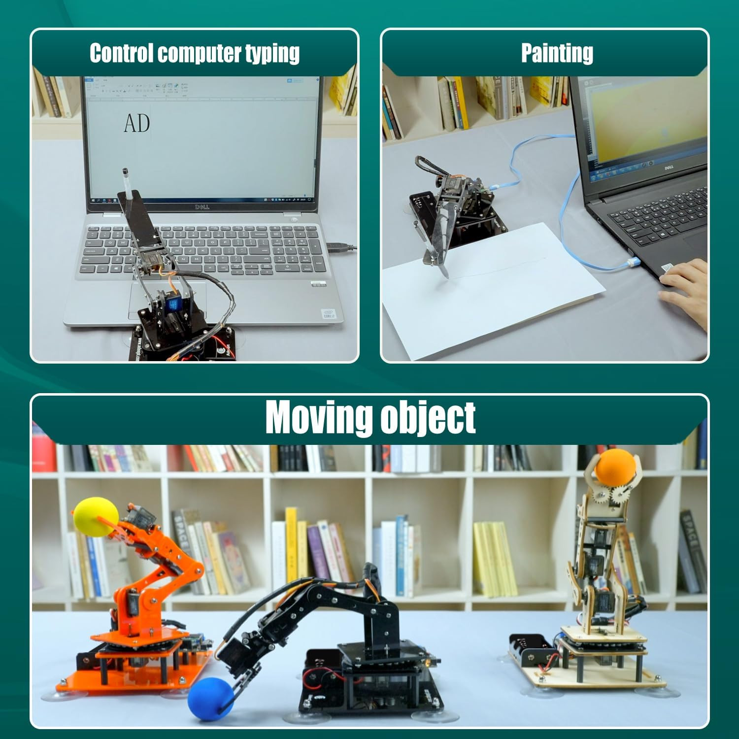 5DOF Robotic Arm Kit Compatible with Arduino IDE, Programmable DIY Coding STEM E