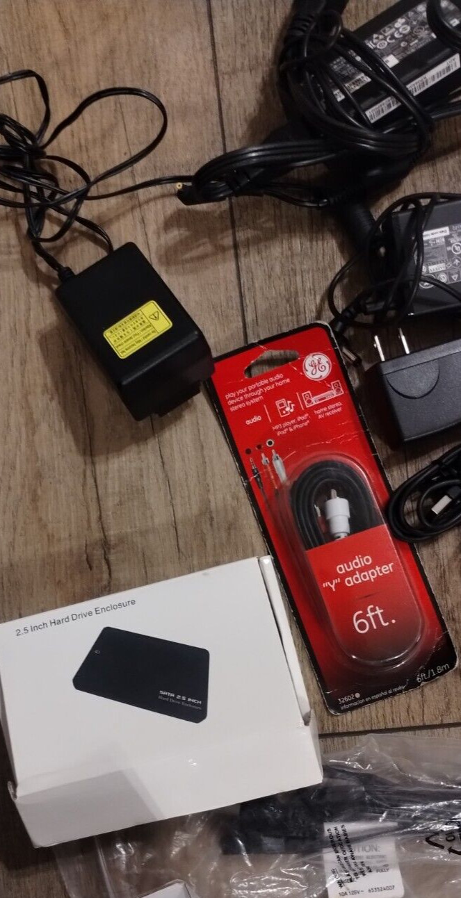 Lot Random Tech Box – Electronics Cables Chargers Cases Power IPad Amplifier etc