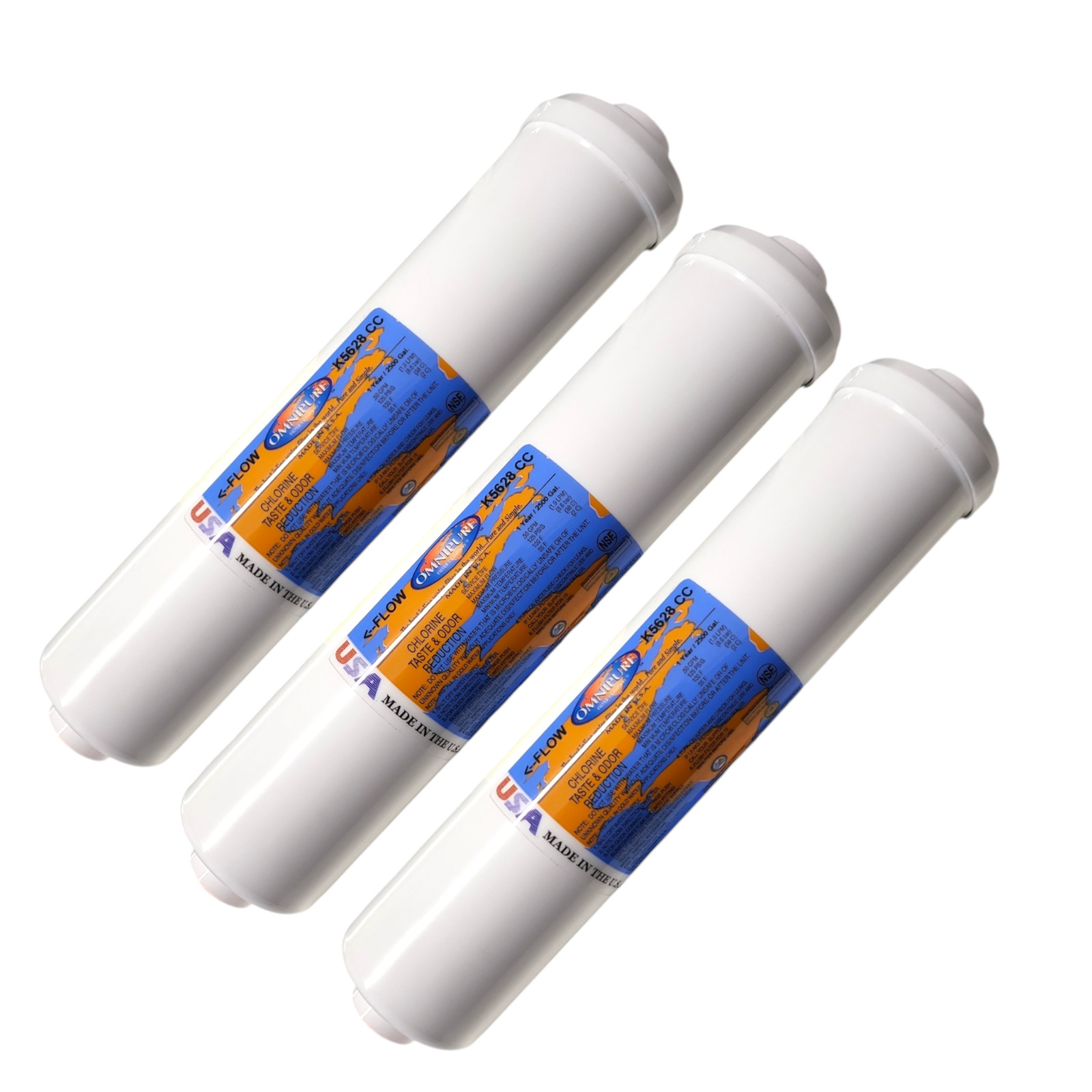 Omnipure K5628-CC Inline GAC 12″ x 2.5″ Postfilter 3/8″FPT 3PACK