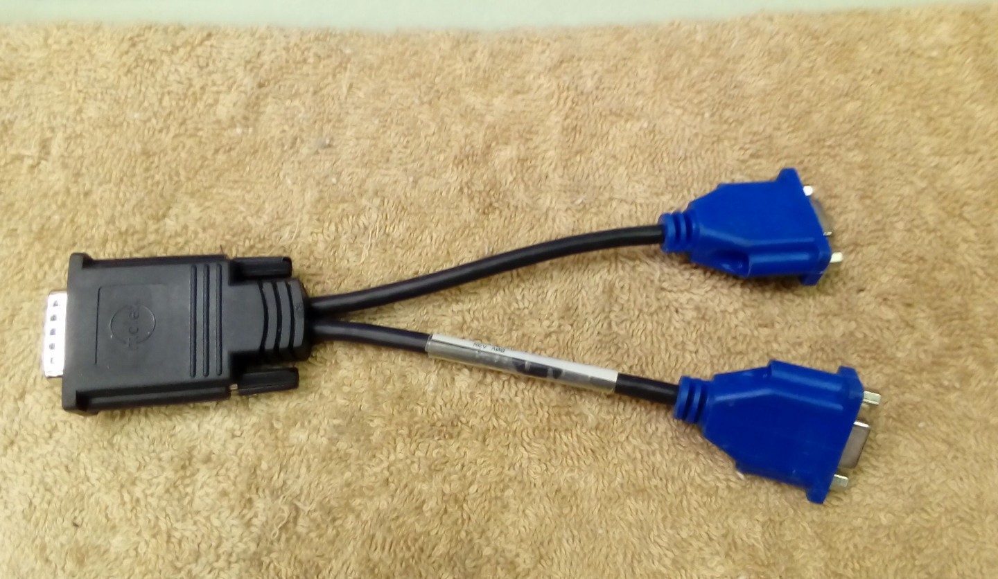Molex E208931 DMS-59 male to dual female DVI-I dual link for two monitors 0G9438