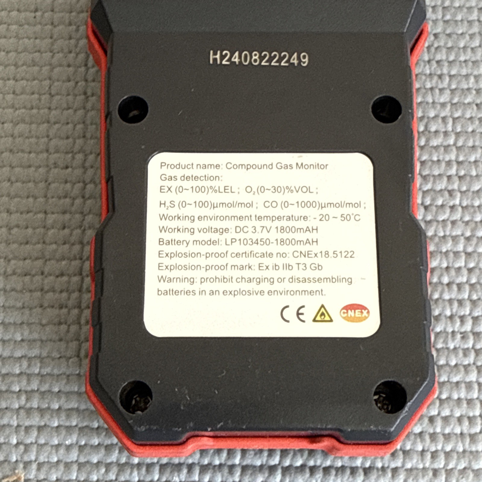 DEAD PIXEL – Wintact WT8812 Digital 4-in-1 Compound Gas Monitor CO H2S O2