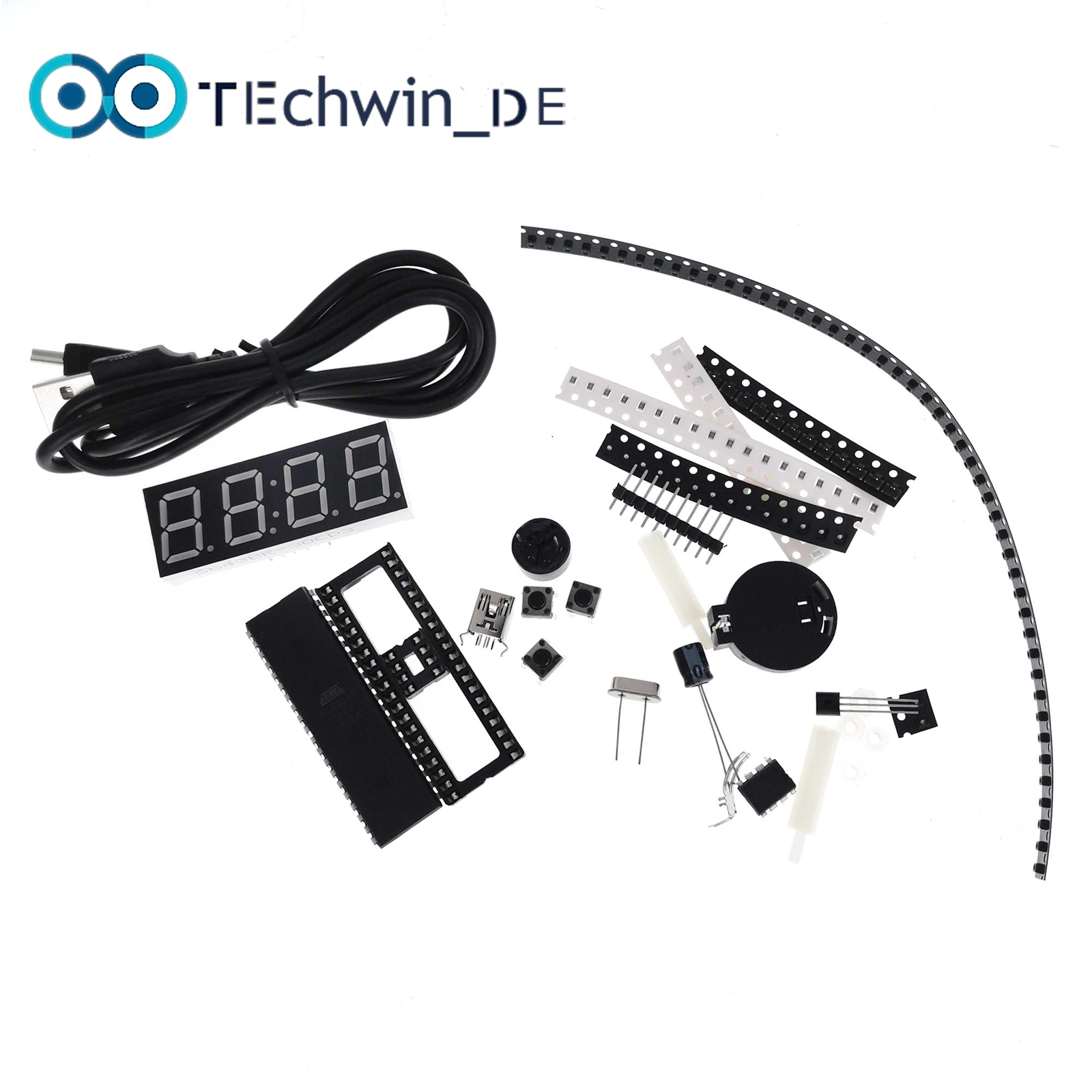 DIY DS1302 Rotating LED Electronic Digital Clock Kit 51 SCM Learning Board 5V