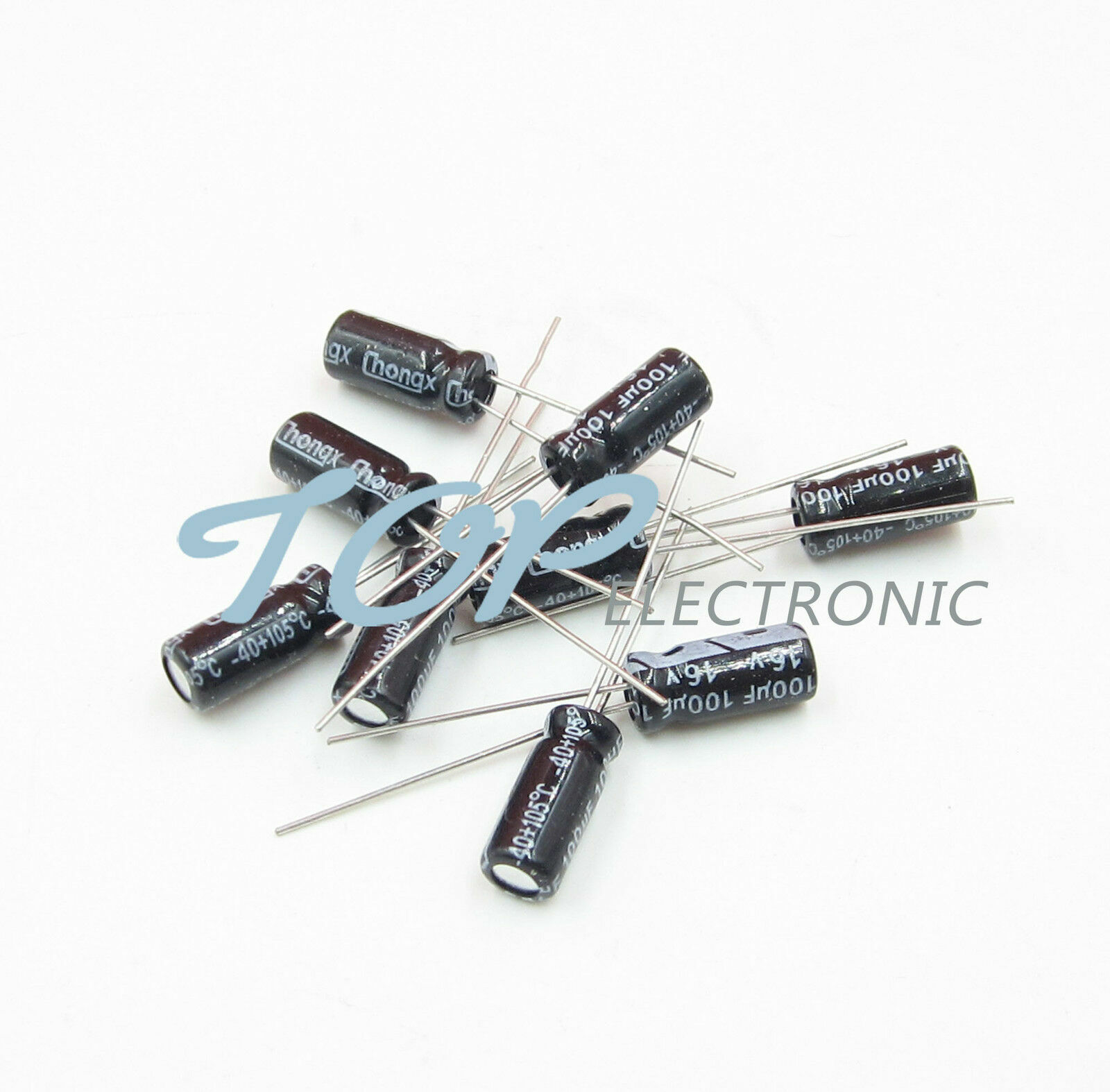 100pcs 100uF 16V 105°C Radial Electrolytic Capacitor 16V100UF 5x7mm NEW