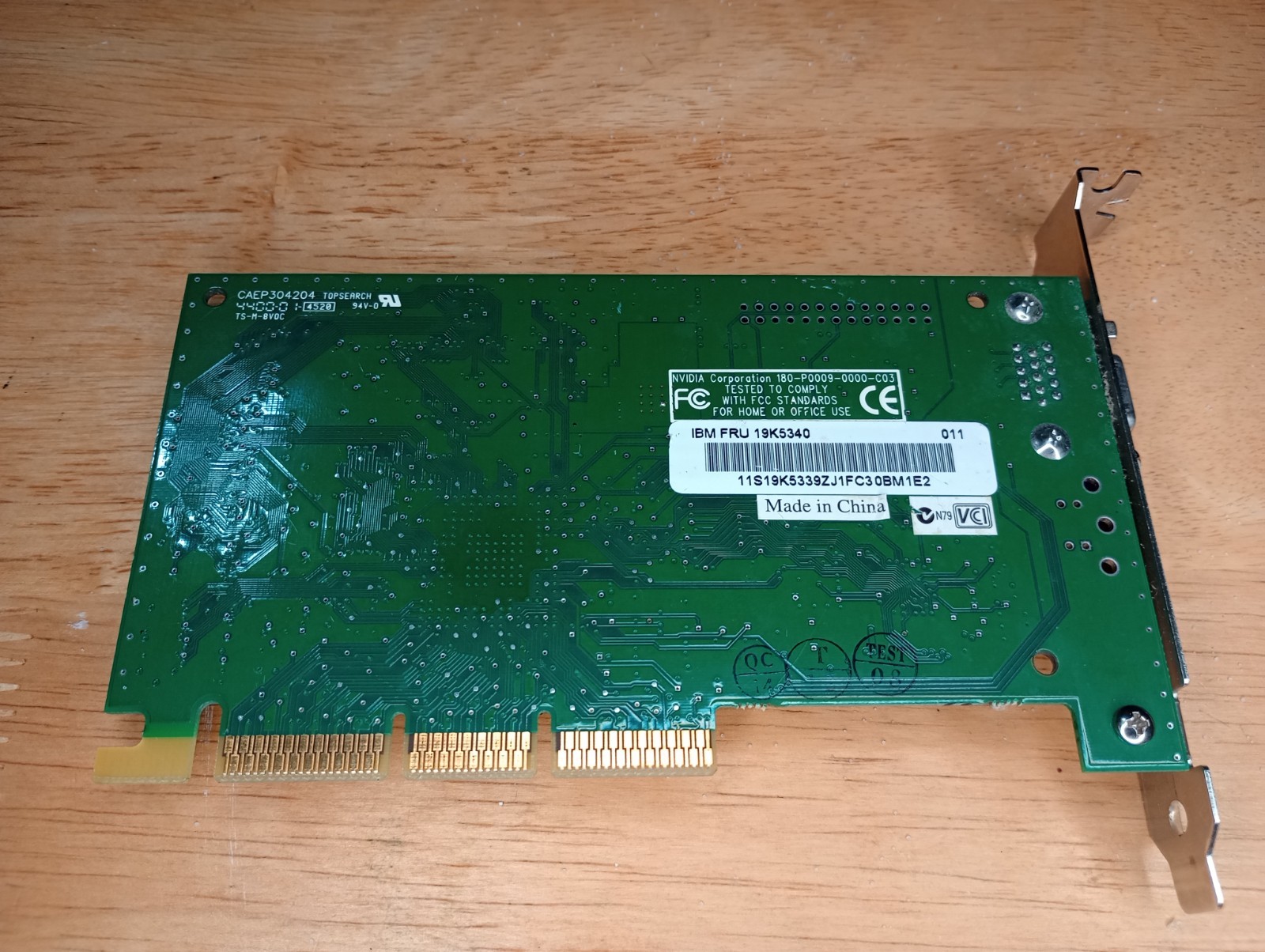 IBM NVIDIA AGP Video Adapter 16MB IBM FRU 19K5340