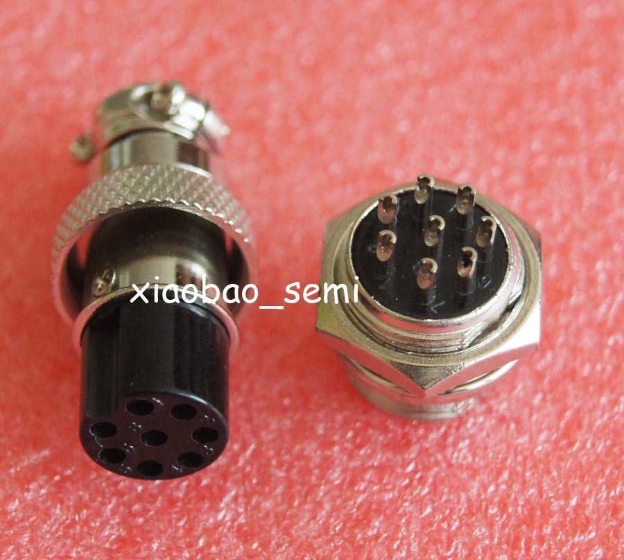10pcs GX16-8 8Pin Aviation Metal Connectors M16 Panel Mounting Plug and Socket