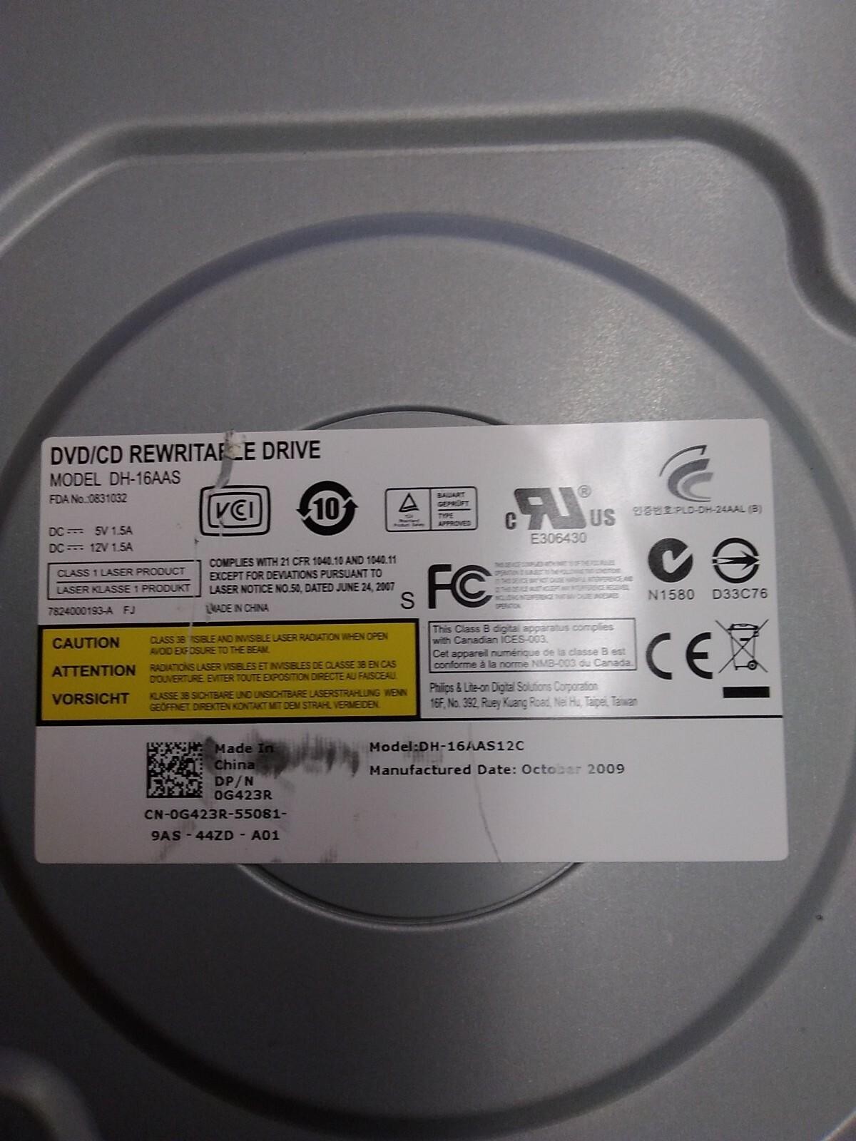 DH-16AAS DH-16AAS12C CD/DVD-RW Burner ReWritable Drive 0G423R G423R