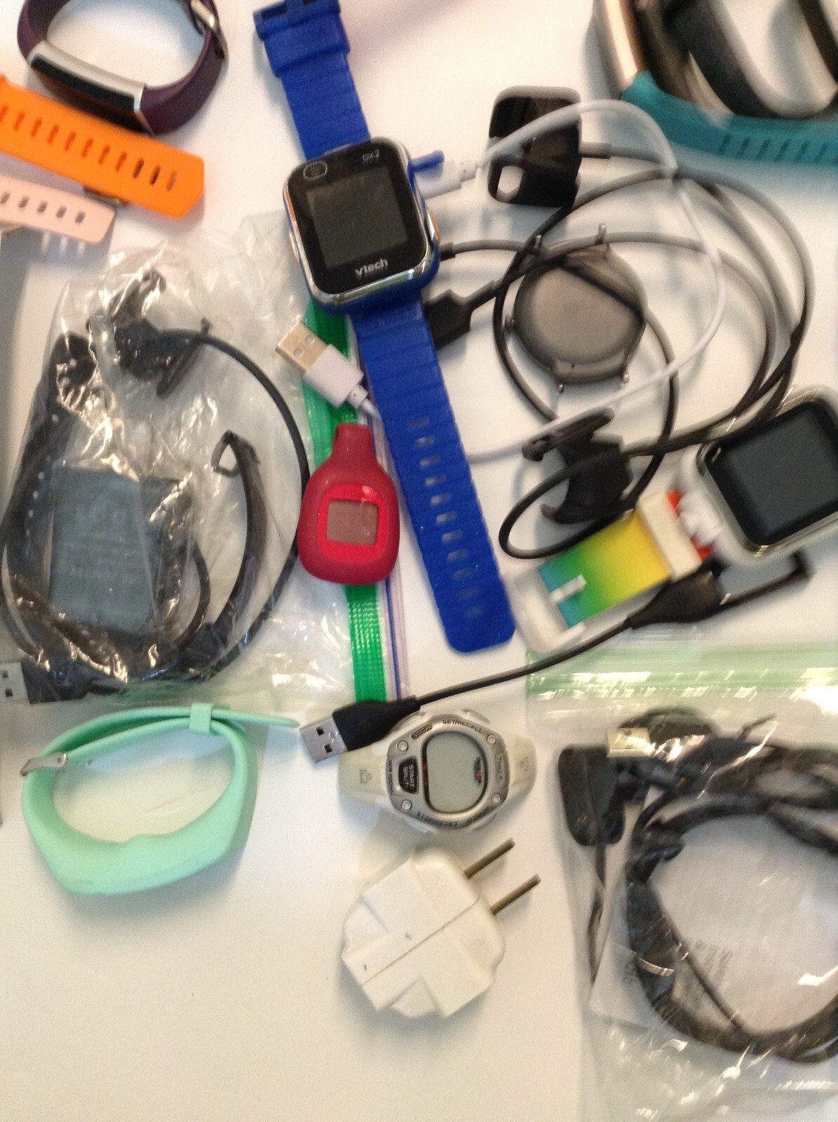 HUGE lot AS IS UNTESTED USED activity trackers bands chargers cases cords Lot-2