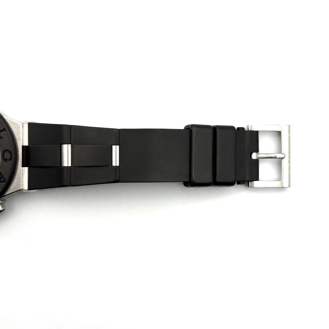 BVLGARI Watch Black Silver Diagono Chronograph Date DG42SVCH Automatic 42mm Men