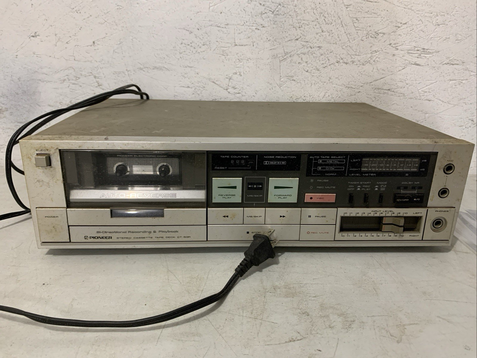Pioneer CT-50R Bi-Directional Stereo Cassette Tape Deck 1983-1985 – POWERS ON