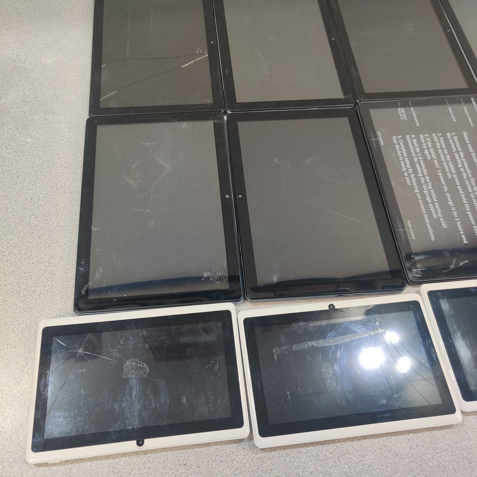 LOT OF 12 UNBRANDED TABLETS FOR PARTS UNTESTED SOLD AS IS