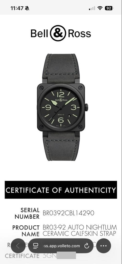 BELL & ROSS BR03-92 Nightlum Automatic Men’s Watch