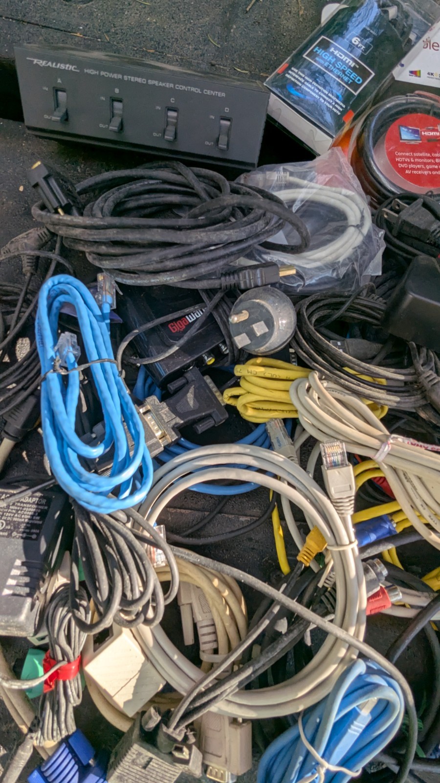 HUGE Electronics Cable Lot HDMI VGA Ethernet Lan USB Radio Shack Module Direct