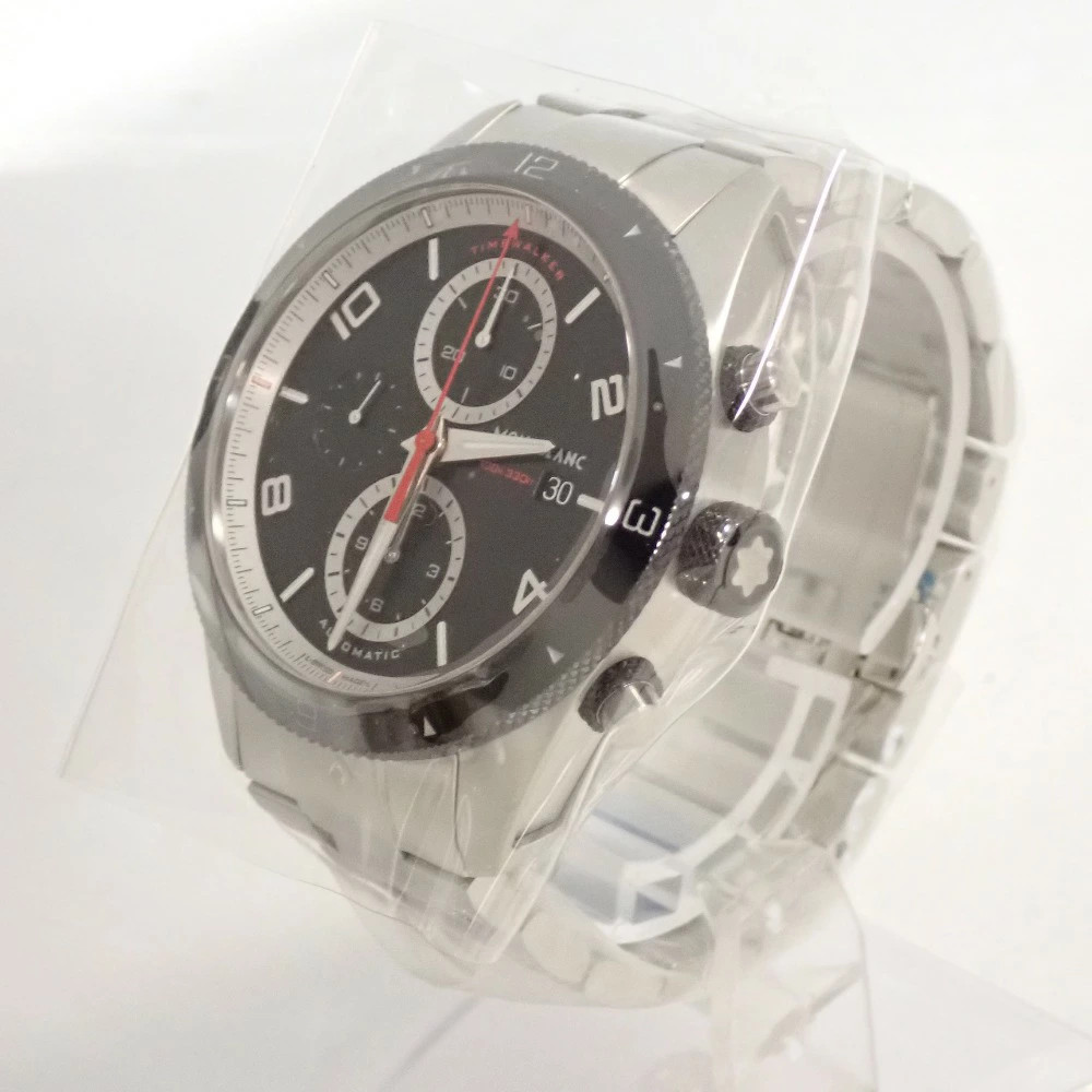 MONTBLANC Watch TimeWalker Chronograph SS Stainless Steel Automatic Black Dial