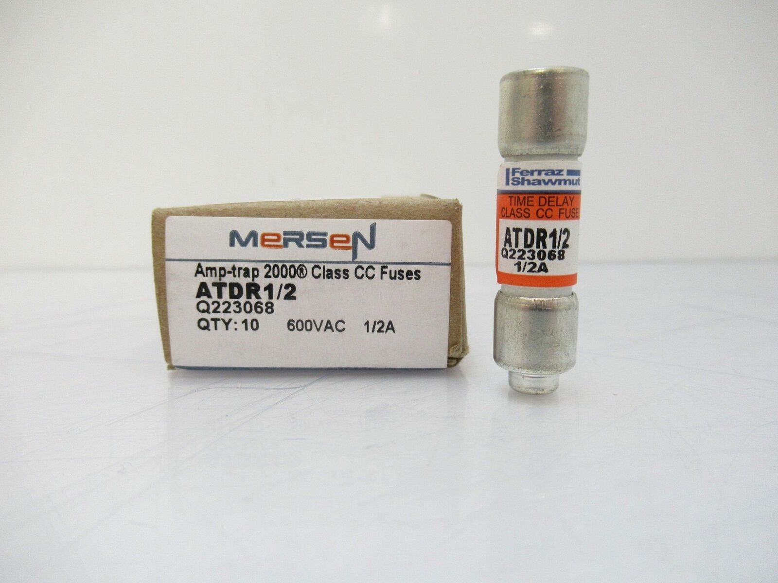 ATDR1/2 ATDR12 Mersen Ferraz Shawmut Fuse 1/2 A, Time Delay, Class CC Pack Of 10