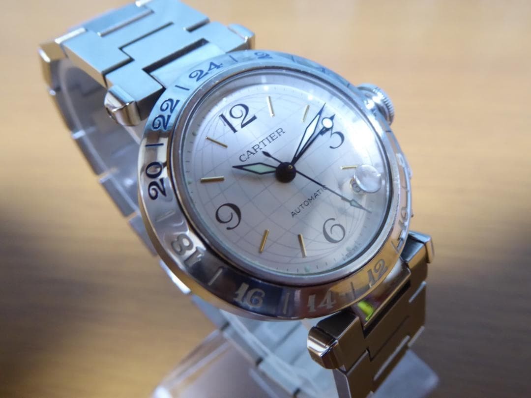 Cartier Watch Pasha C Meridian GMT SS Men’s Stainless Steel Case Diameter 35mm