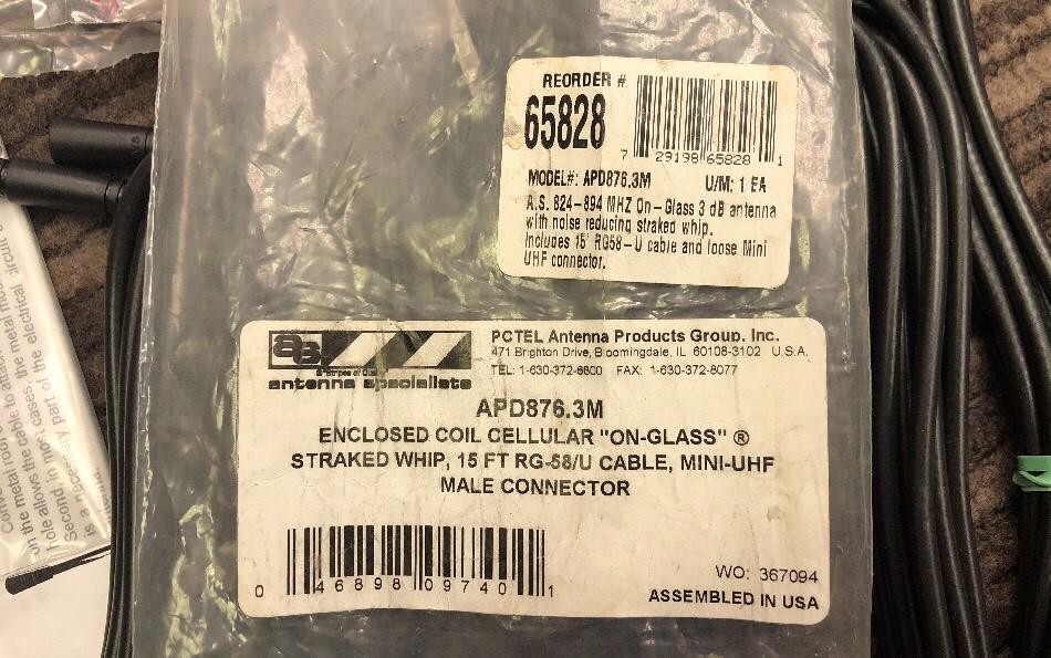 LOT OF ASSORTED APCTEL APD876.3M 824-894MHZ ON GLASS ANTENNA PIECES SEE PICS