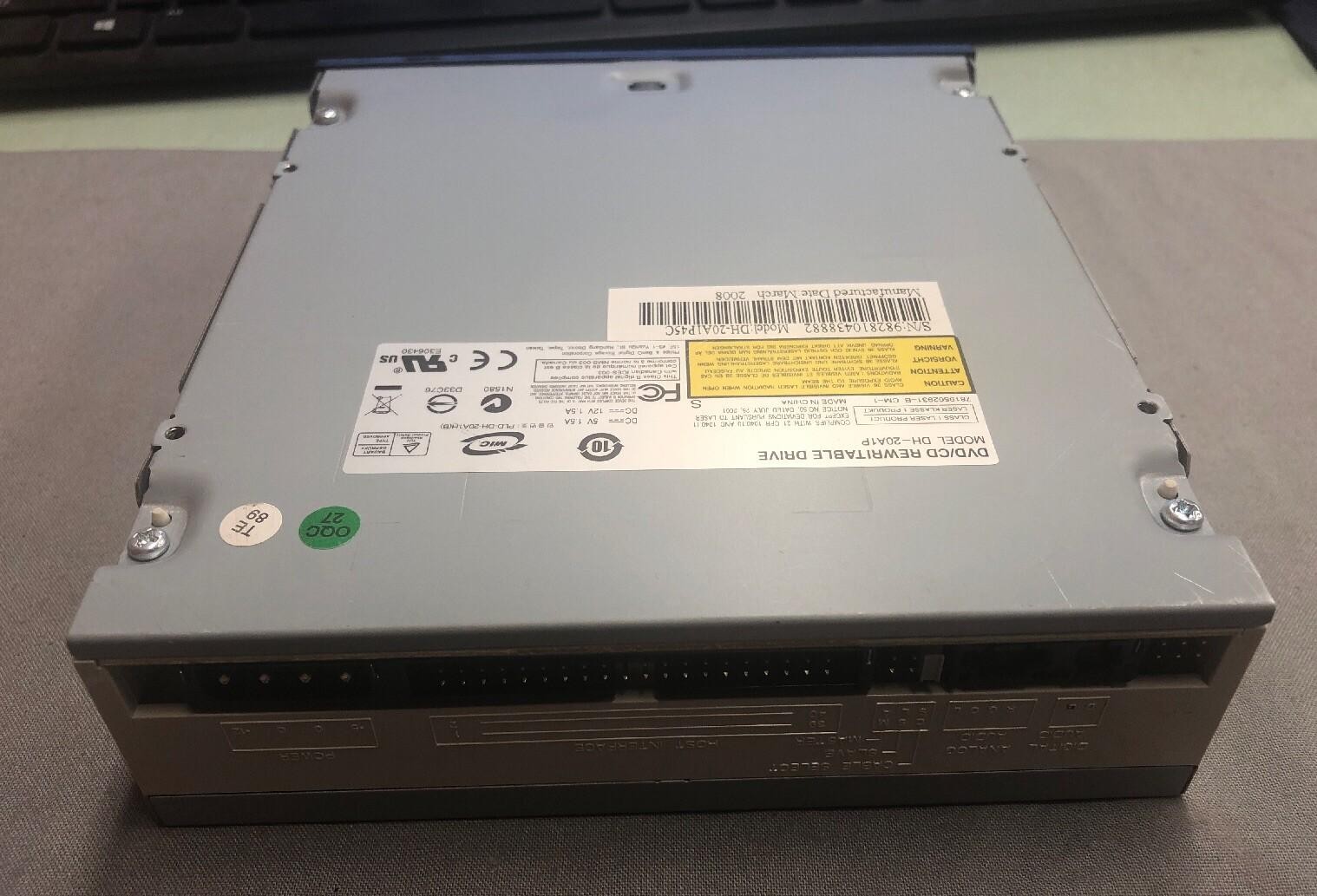 PHILIPS DVD CD REWRITABLE DRIVE DH-20A1P45C