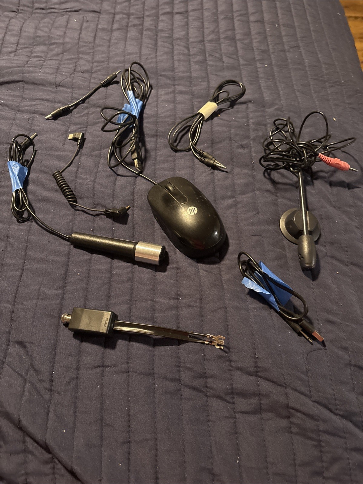 Electronic Cords/microphones/wired Mouse Mixed Lot