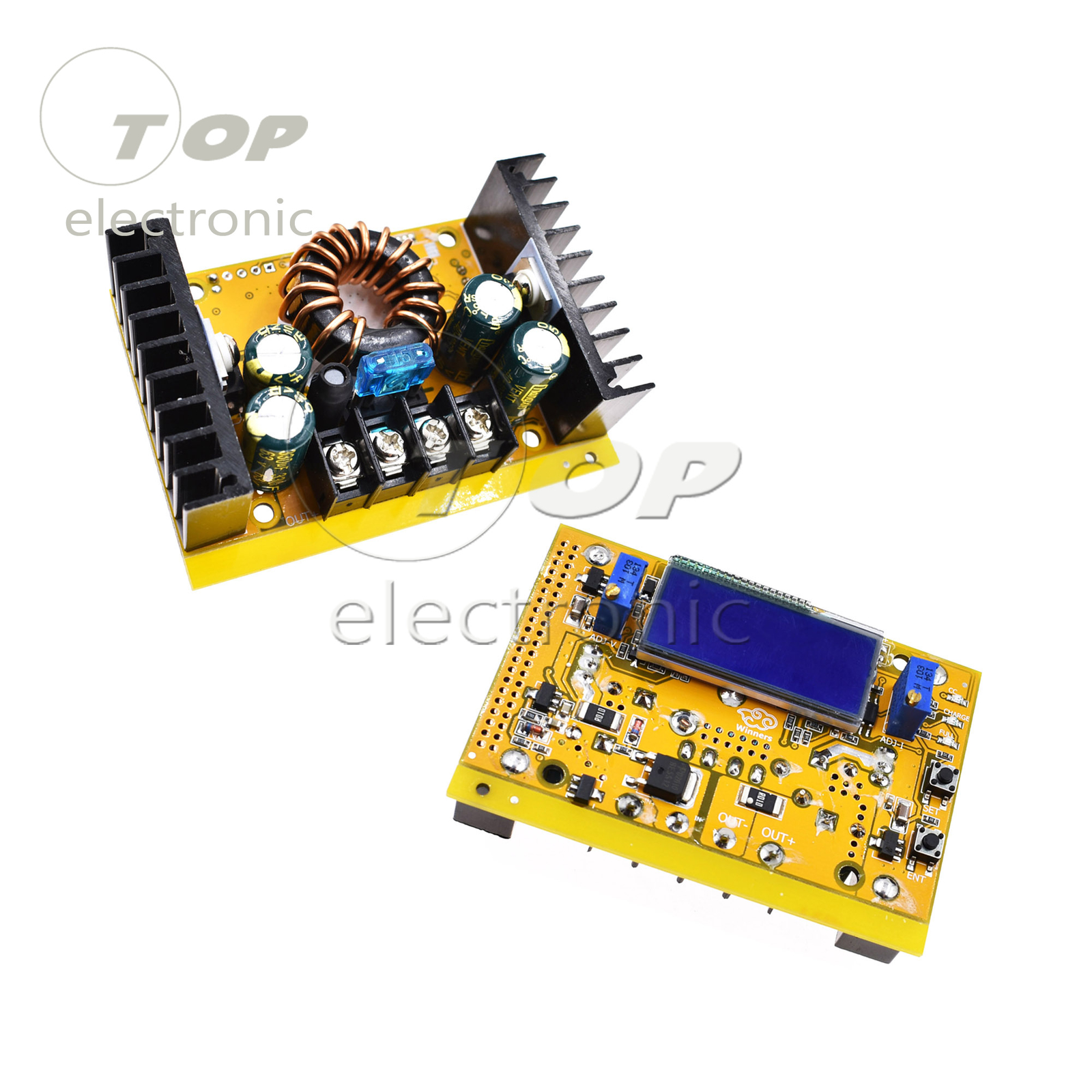 10A DC-DC Adjustable LCD Dual Display CC CV Step UP Power Supply Module + Case